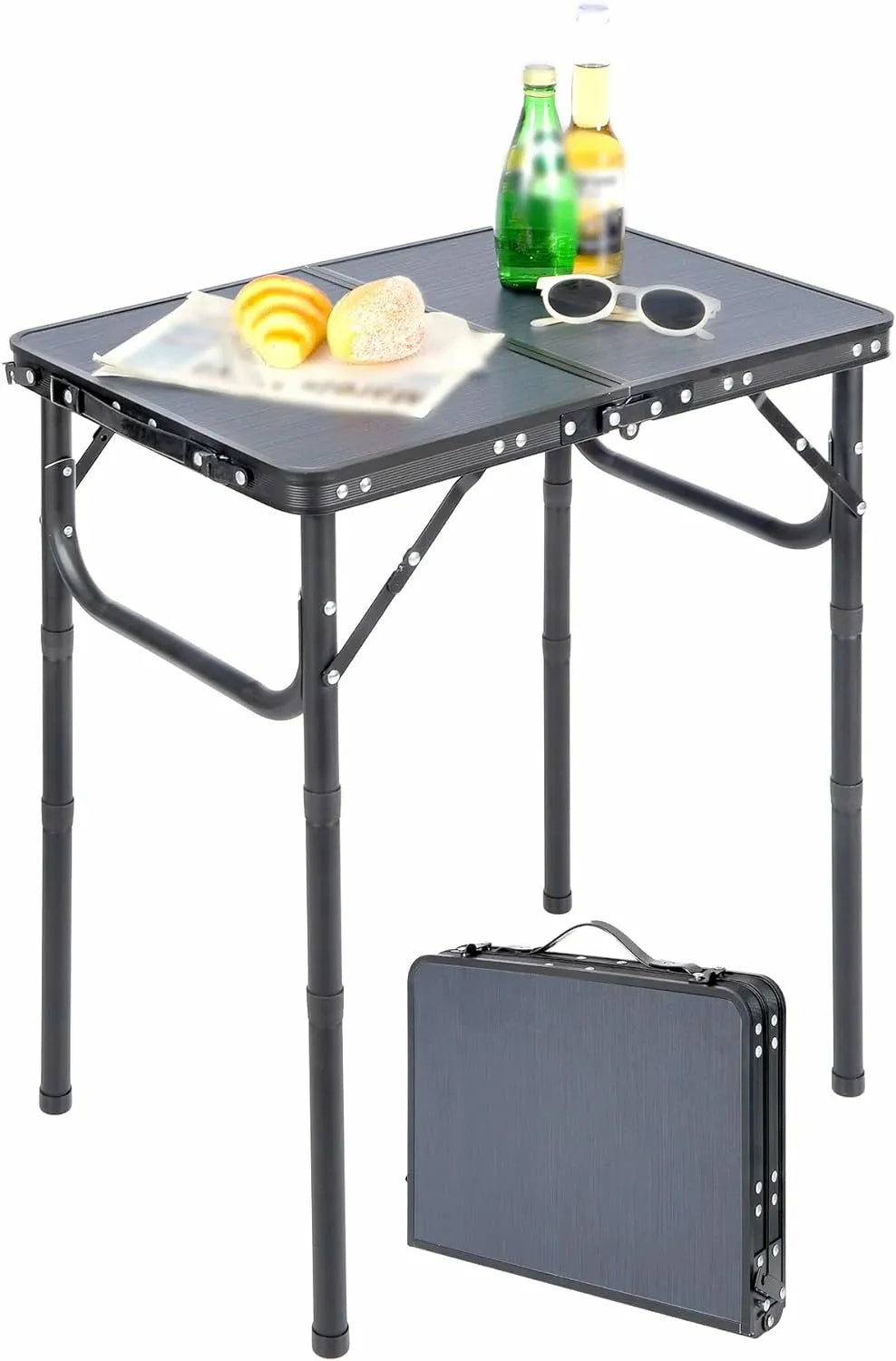 Aluminum Folding Camping Table with Adjustable Height Legs, 2/3/4ft - Redcamp
