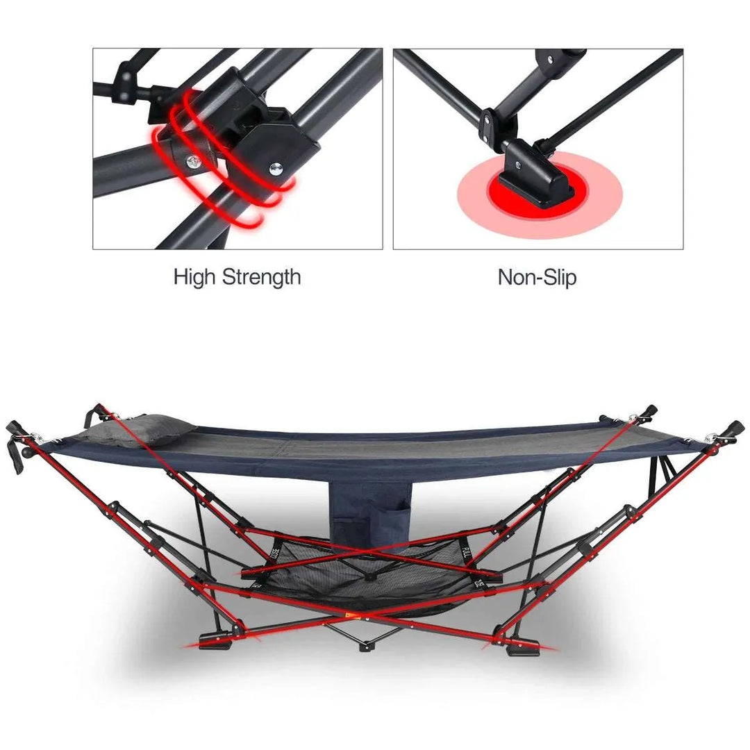 Freestanding Portable Hammock with Stand for Outdoor Yard Beach, 300lbs Capacity - Redcamp