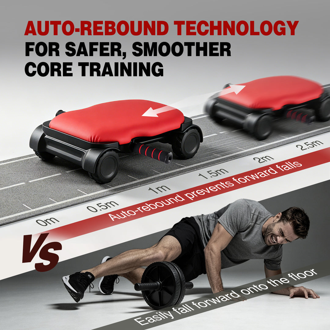 Auto-Rebound 4-Wheel Ab Roller Board