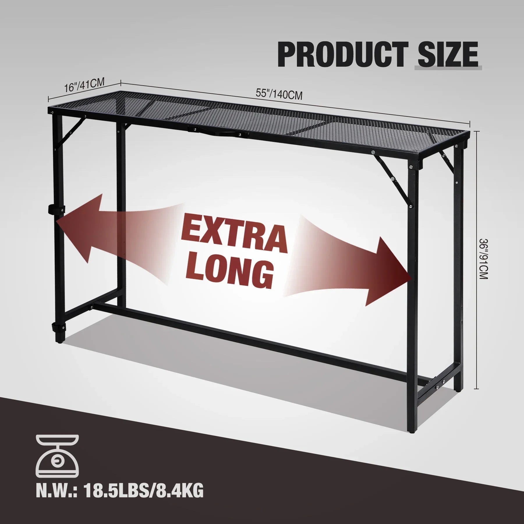 Folding Paito Bar Height Hot Tub Table with Waterproof Mesh Top