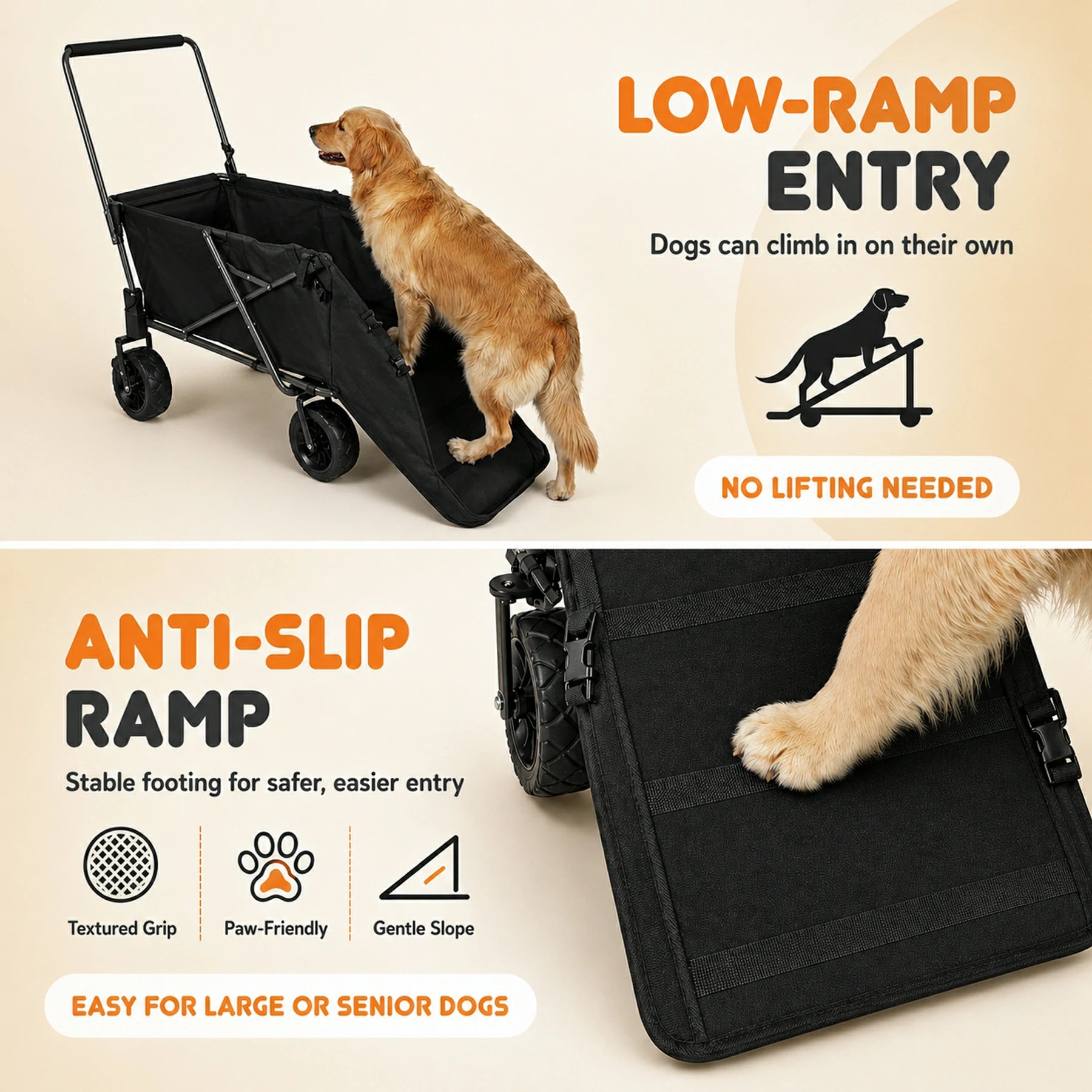 REDCAMP Large Dog Wagon Cart with Extendable Rear