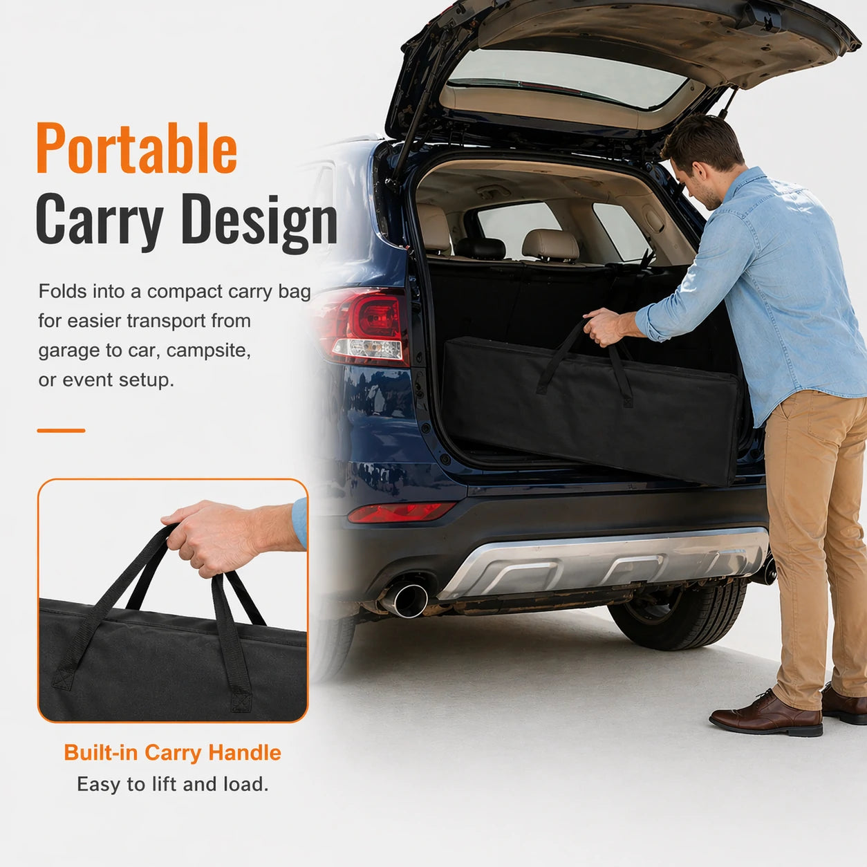 Extra Long Folding Portable Bar Table for Events with Double Layer