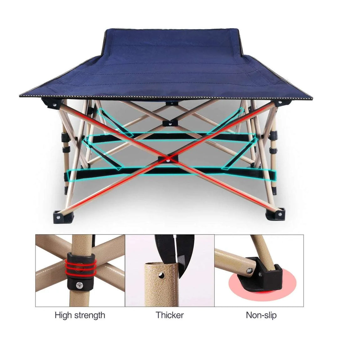 Folding Camping Cots for Adults Heavy Duty, Blue Grey - Redcamp