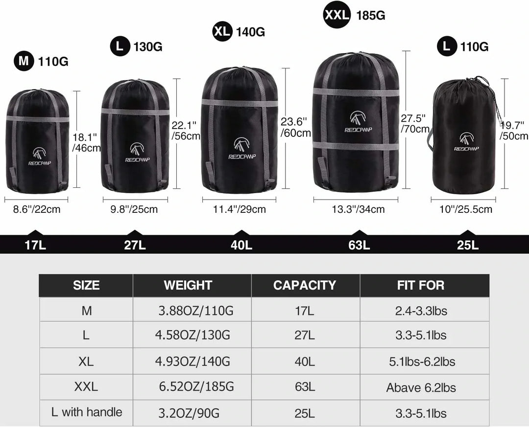 REDCAMP Sleeping Bag Stuff Sack