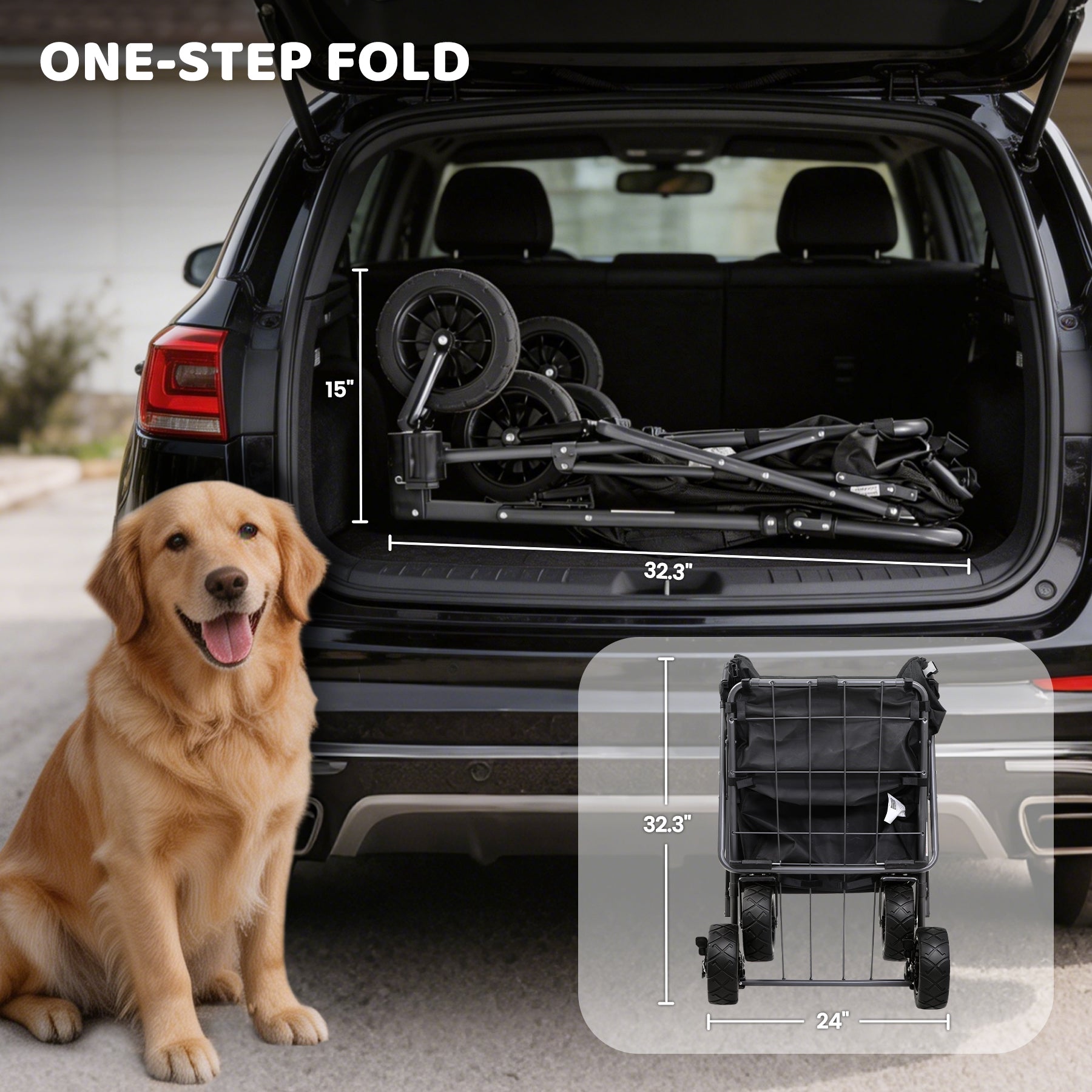 Chariot pour chiens de grande taille