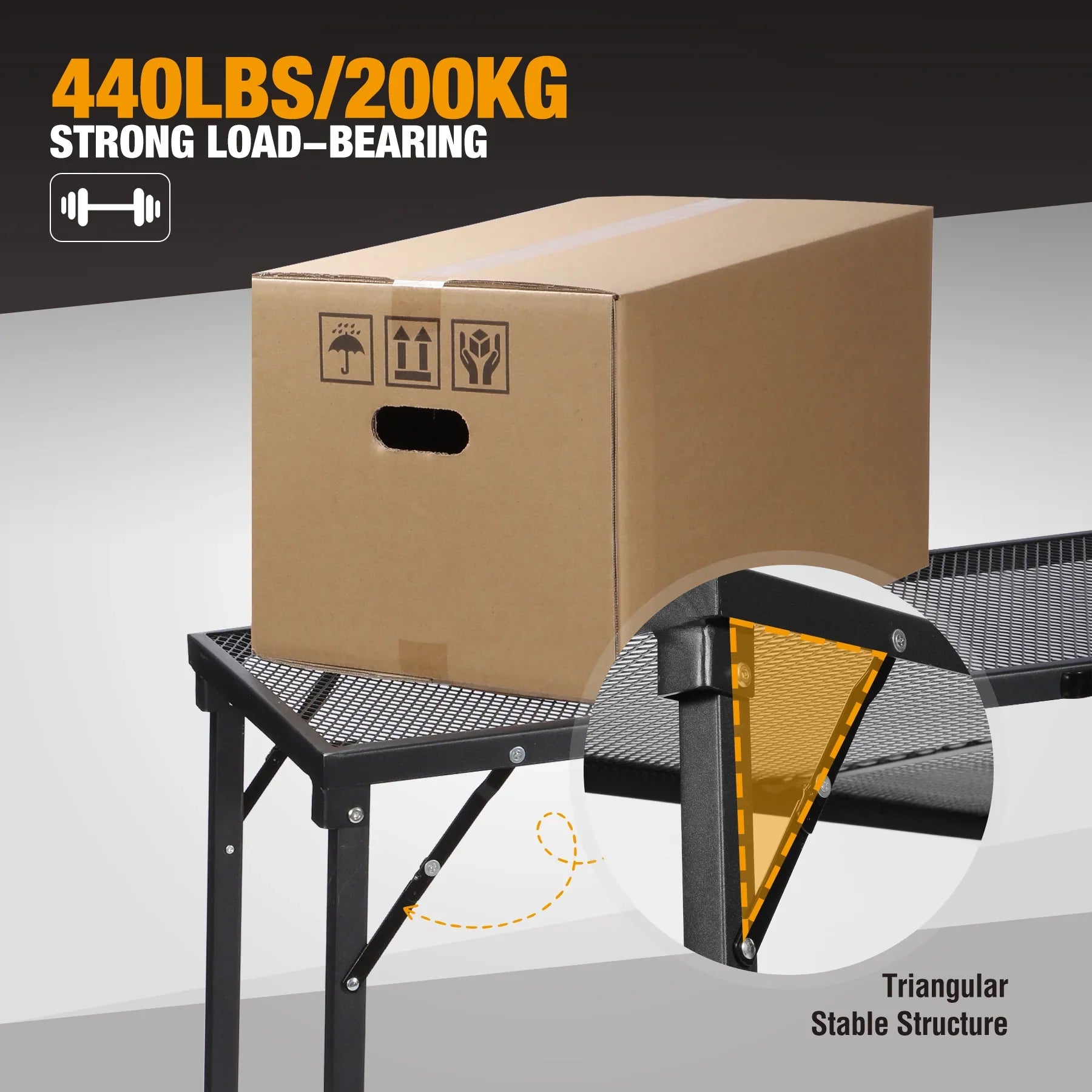 Folding Paito Bar Height Hot Tub Table with Waterproof Mesh Top