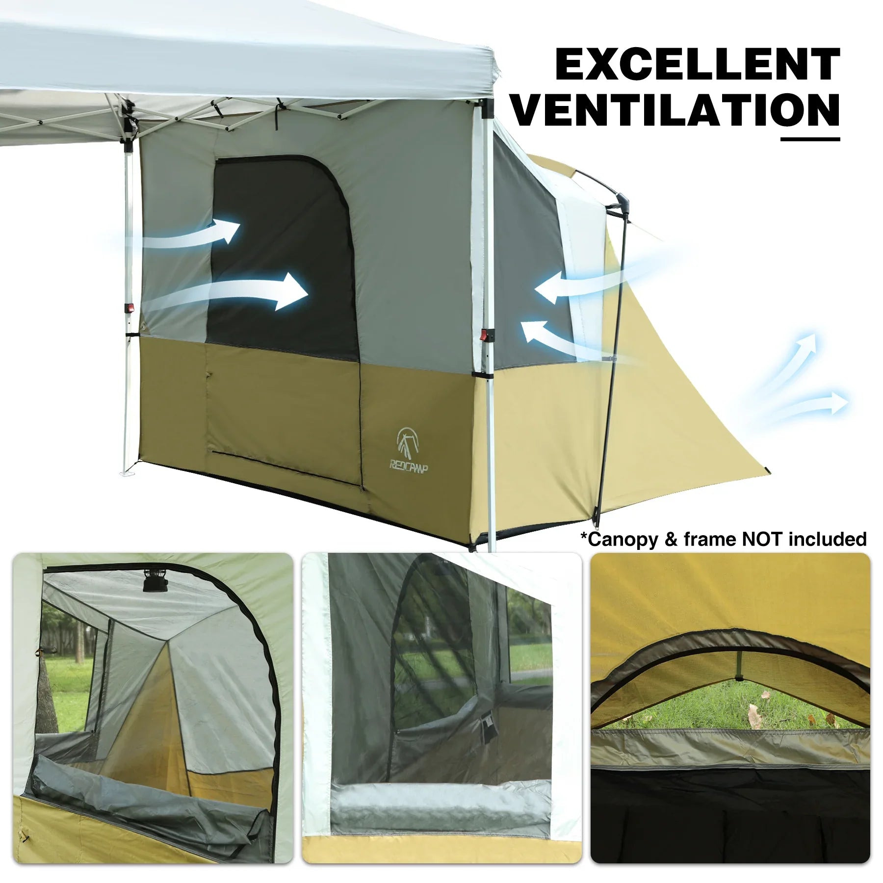 4-6 Person Side Tent for 10'x 10' Pop Up Canopy Tent
