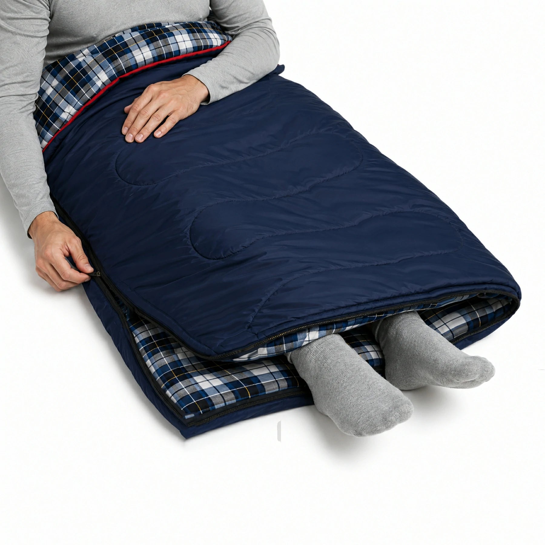 Cotton Flannel Rectangular Sleeping Bag 32–77°F