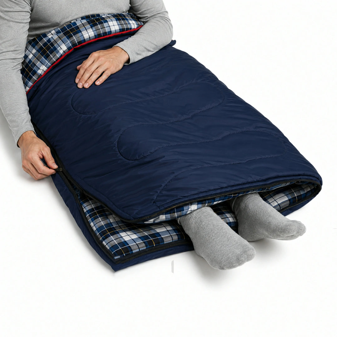 Cotton Flannel Rectangular Sleeping Bag 32–77°F