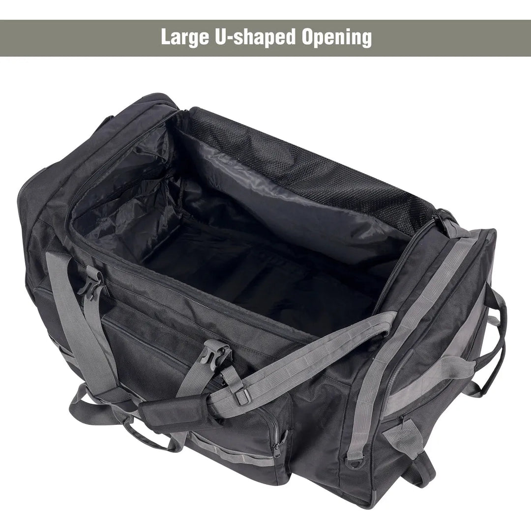 140L Tactical Duffle Bag with Wheels and Backpack Straps - Redcamp