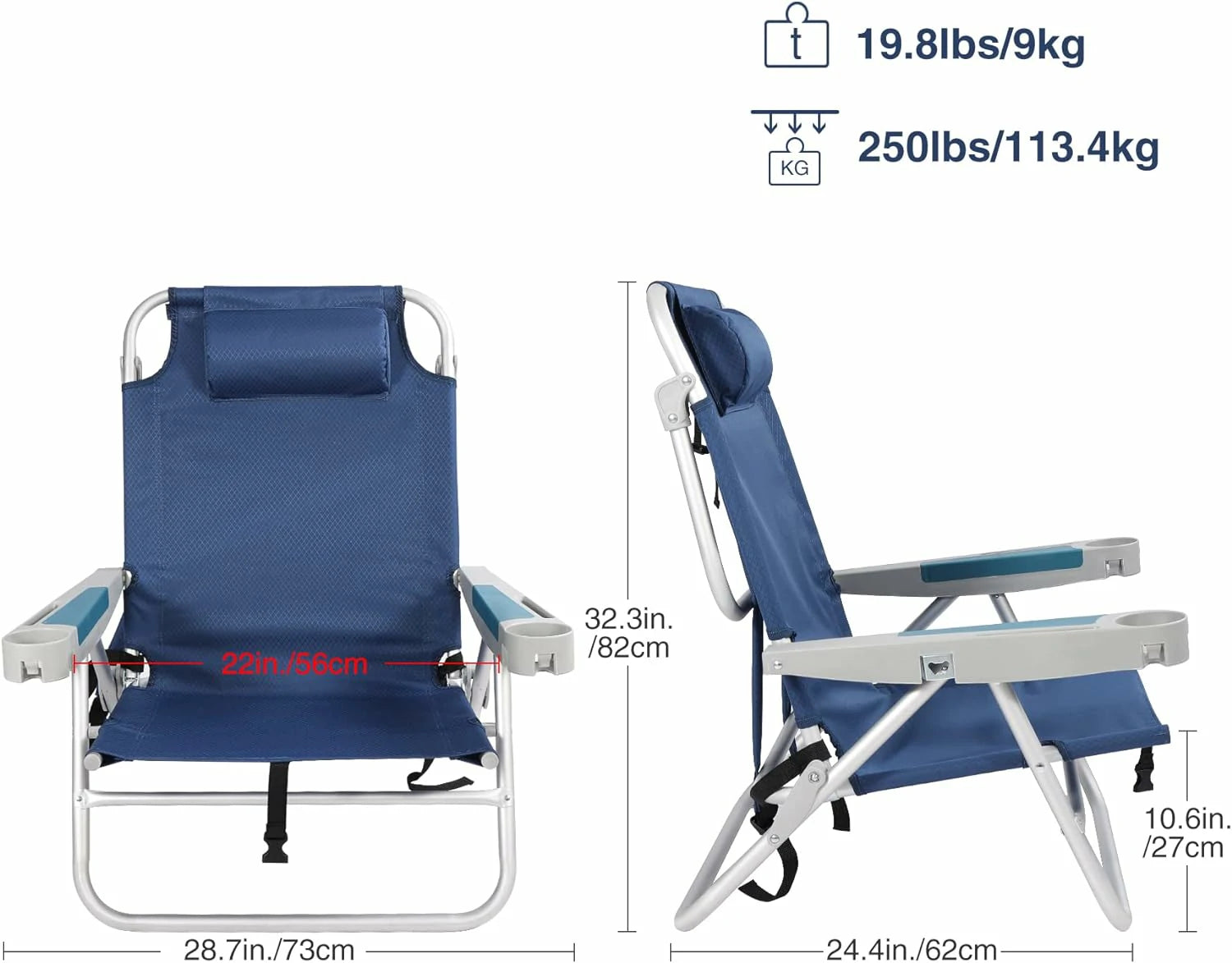 REDCAMP Portable Backpack Beach Chair