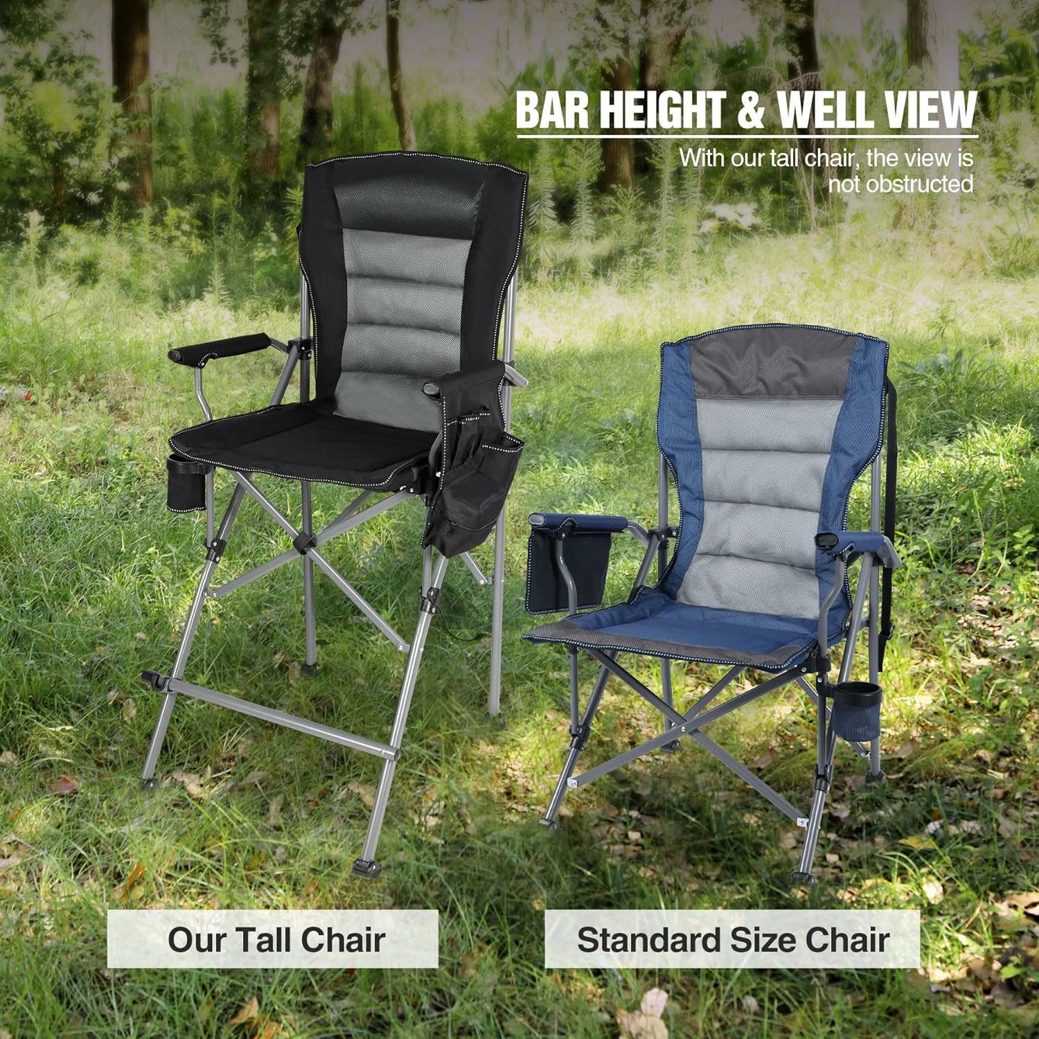 Extra Tall Folding Chairs for Adults 330lbs
