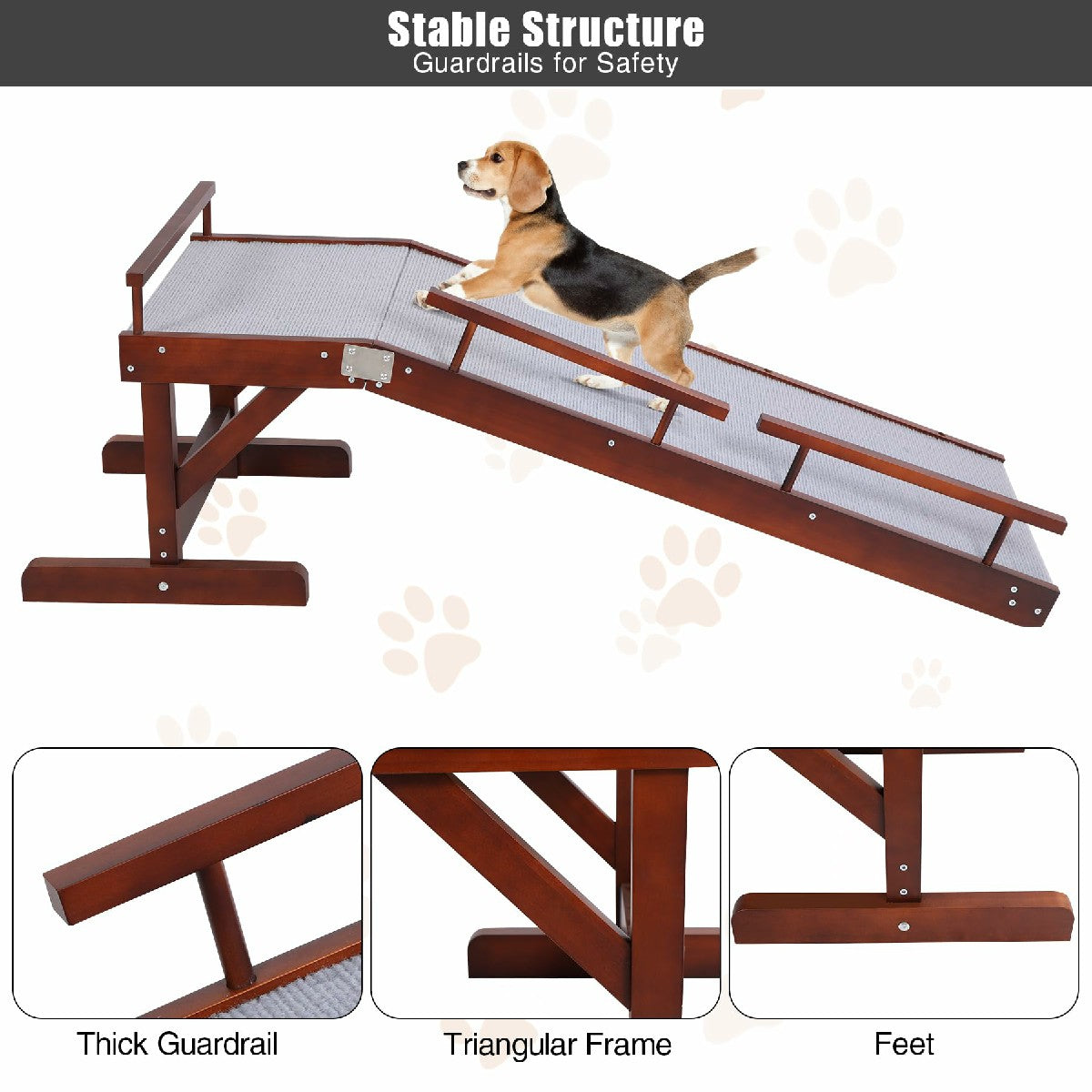 Extra Long Dog Ramp for Bed & Couch, Heavy Duty, Non-Slip