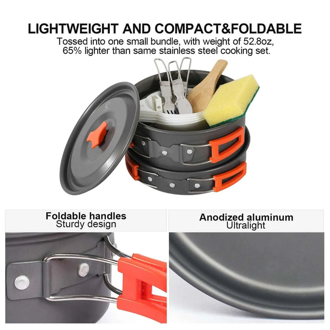 11/12/22 PCS Camping Cookware Mess Kit - Redcamp