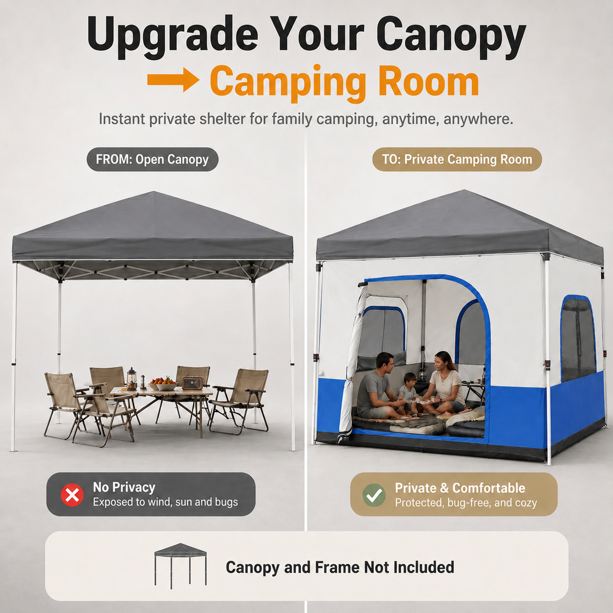 4-6 Person Canopy Camping Tent Inner Attachment