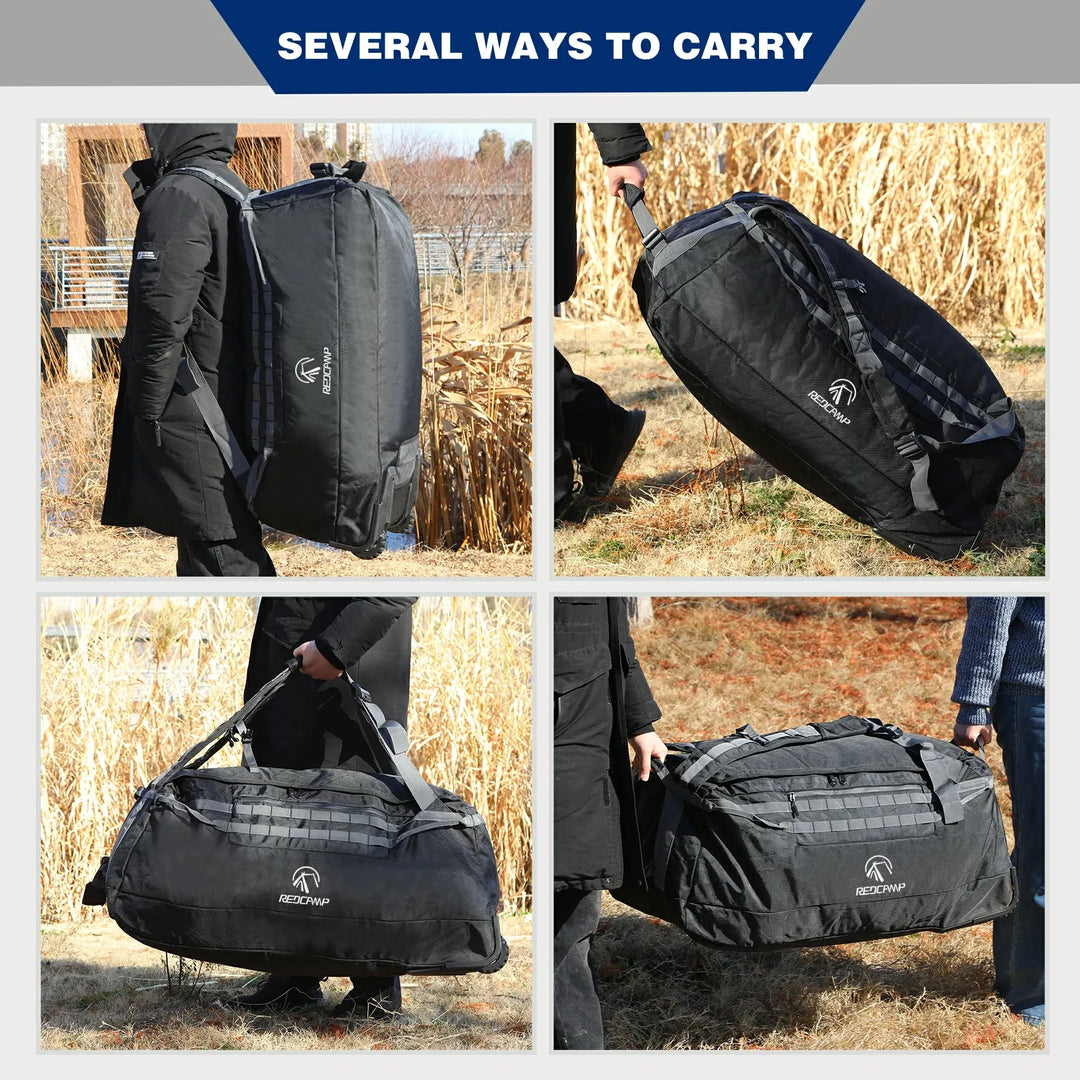 Large Duffle Bag with Wheels and Backpack Straps 100/120/140L - Redcamp