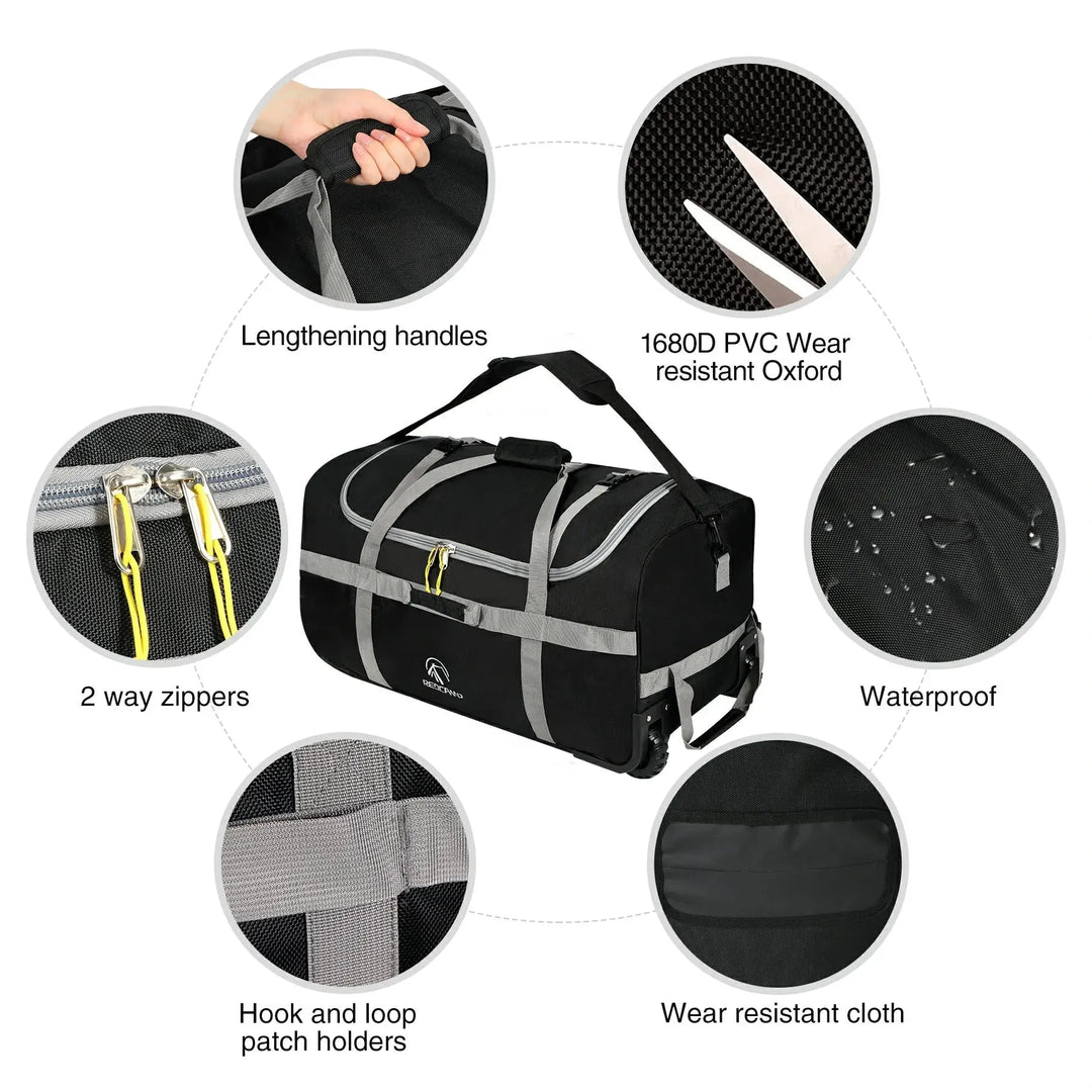 Foldable Duffle Bag with Wheels for Travel 85/120L - Redcamp