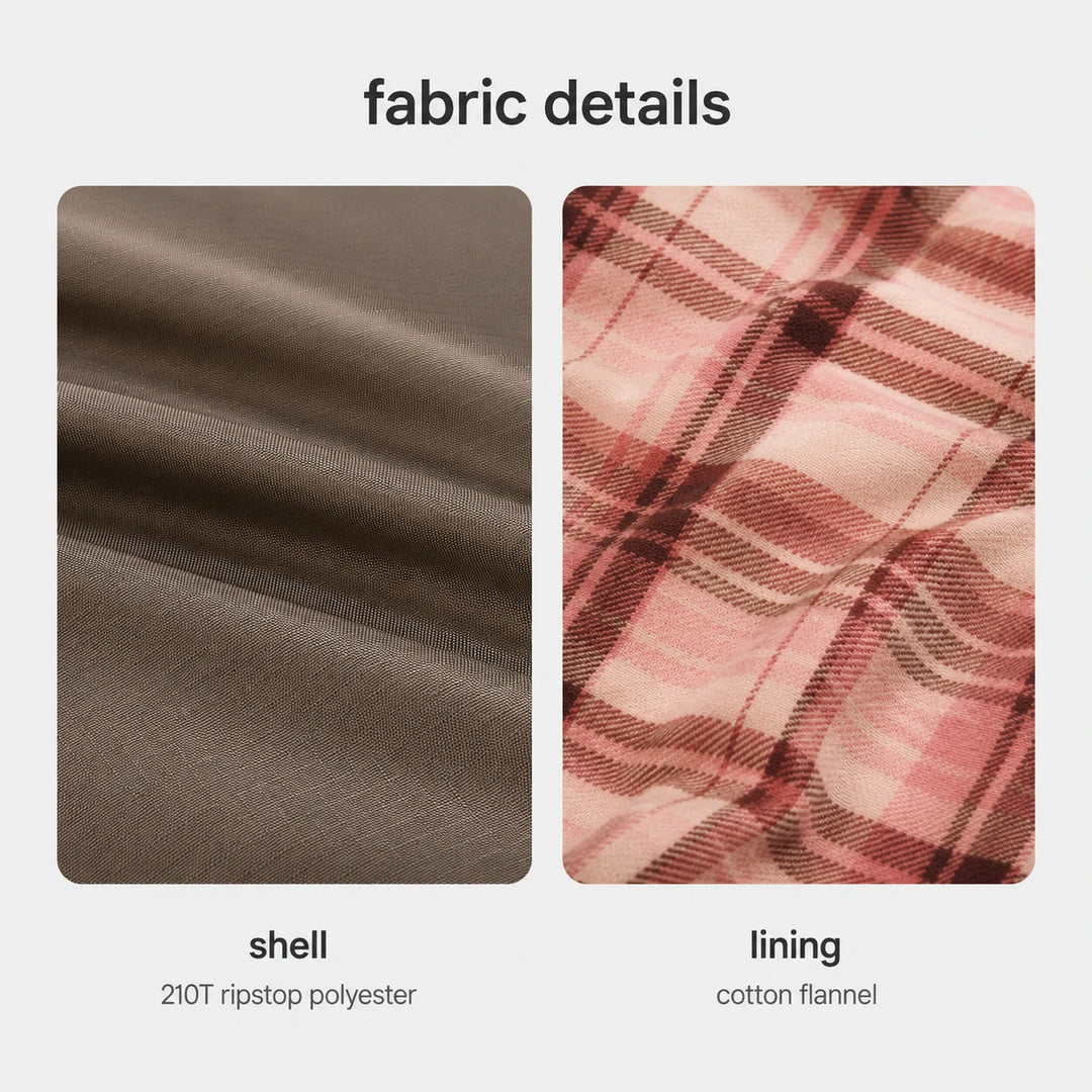 20°F Queen Size Cotton Double Sleeping Bag-Pink Plaid