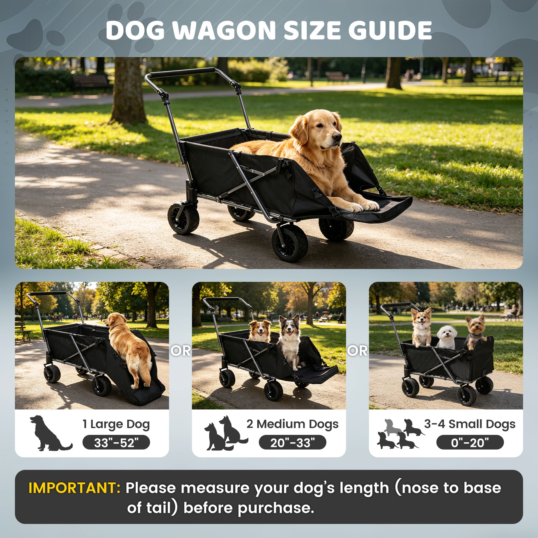 Chariot pour chiens de grande taille
