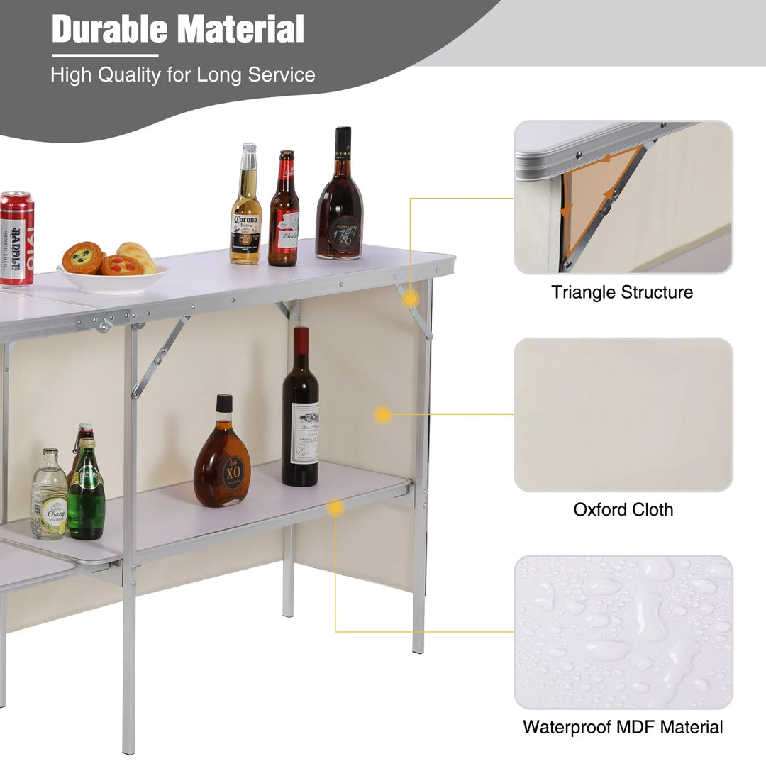 Table de bar portable pour événements avec double couche 