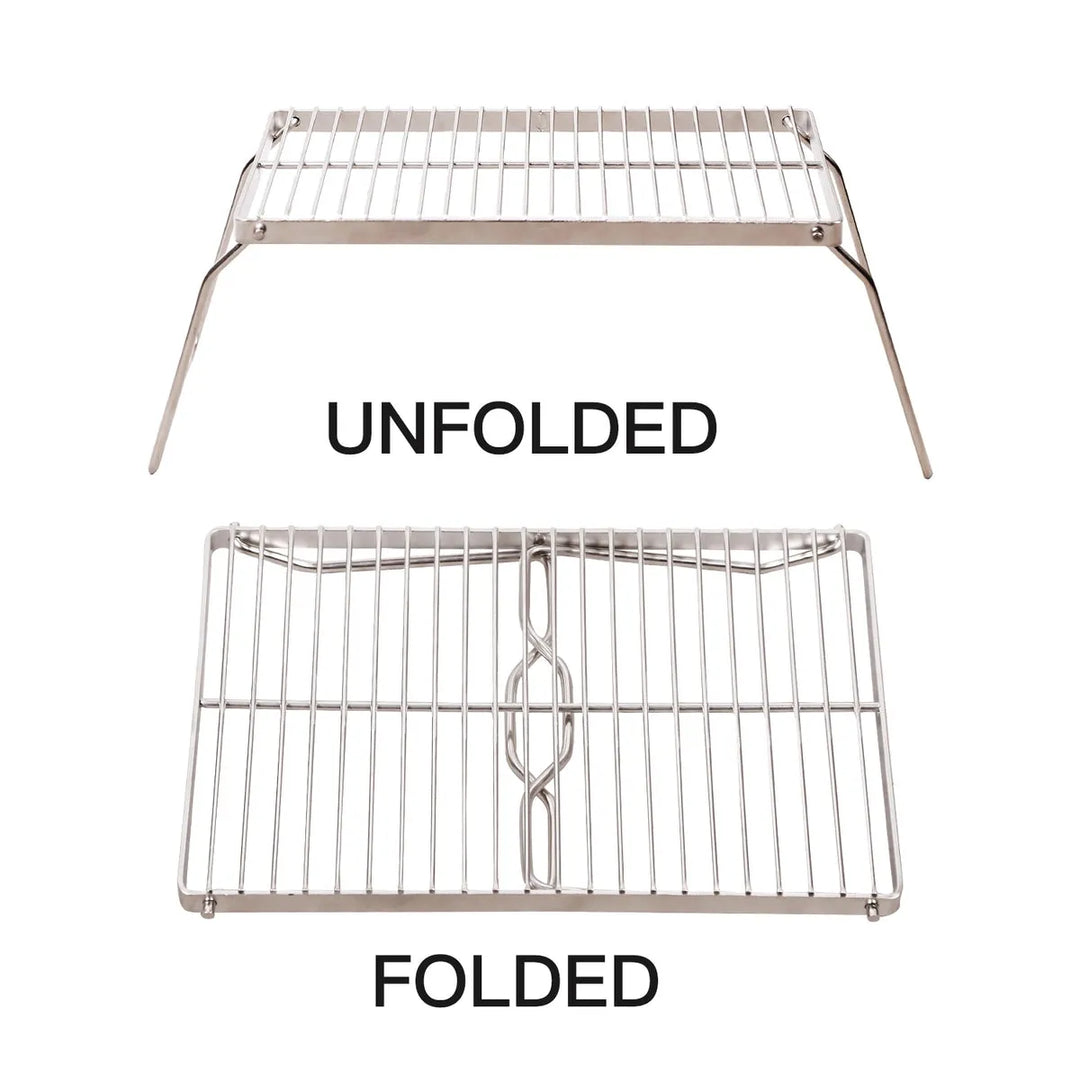 Portable Folding Campfire Grill 304 Stainless Steel Grate with Carrying Bag - Redcamp