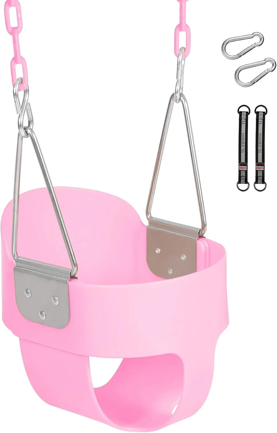 Kids High Back Bucket Swings with Coated Chains