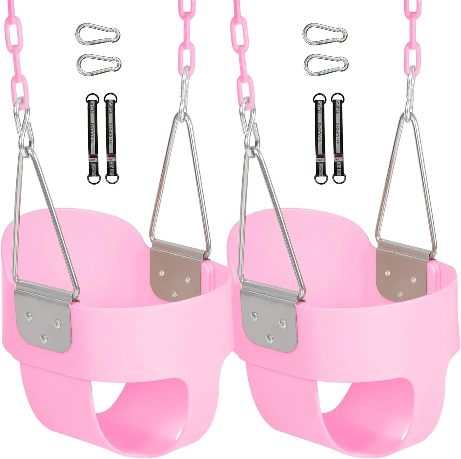 Kids High Back Bucket Swings with Coated Chains
