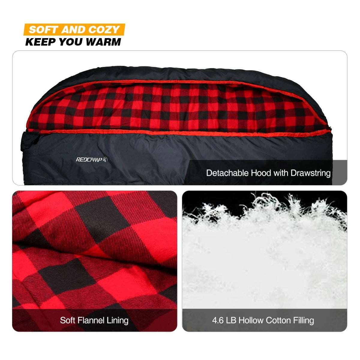 23˚F Cotton Double Sleeping Bag for Adults