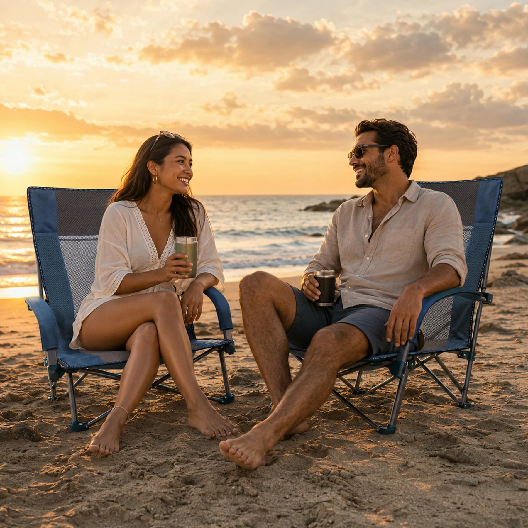 Low Beach Chair with High Back for Adults