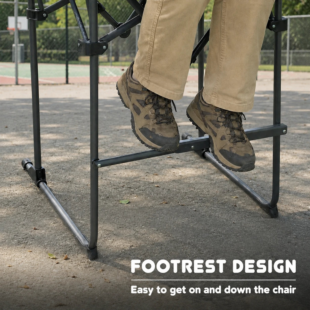 Extra Tall Folding Director Camping Chair with Side Table
