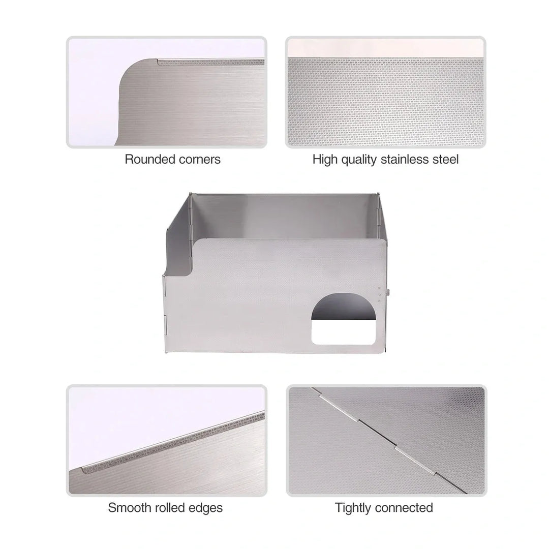 Folding Stainless Steel Stove Windscreen for Outdoor - Redcamp