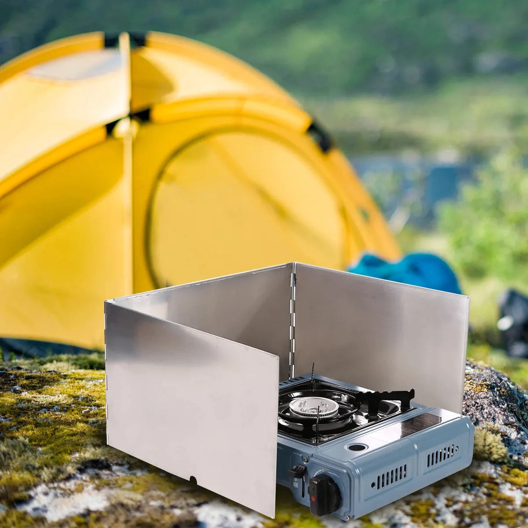 Folding Stainless Steel Stove Windscreen for Outdoor - Redcamp