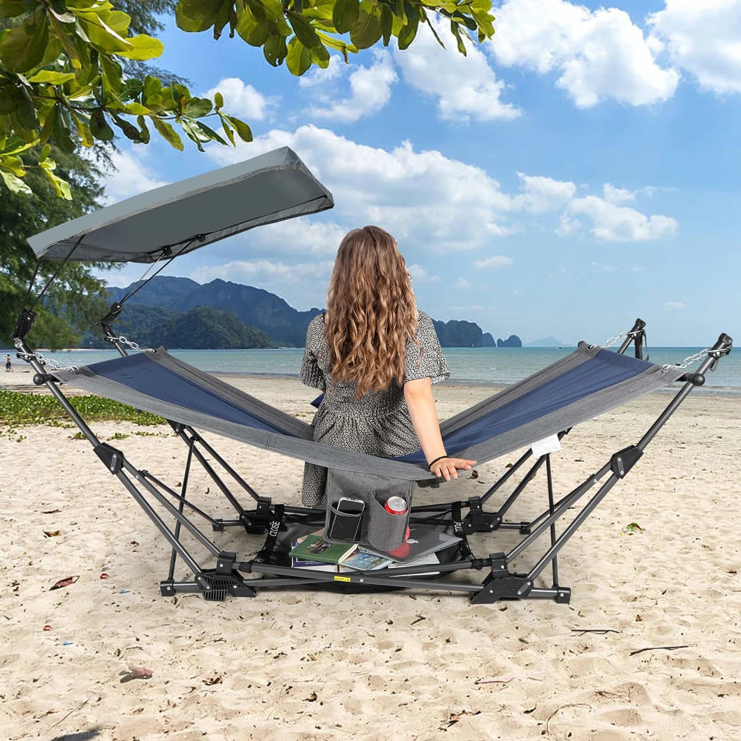 Portable Folding Hammock with Removable Canopy
