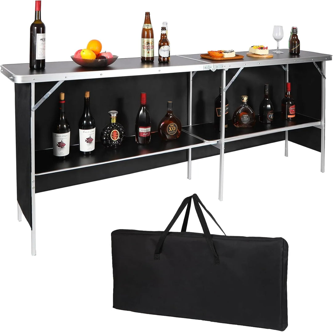Portable Bar Table for Events with Double Layer - Redcamp