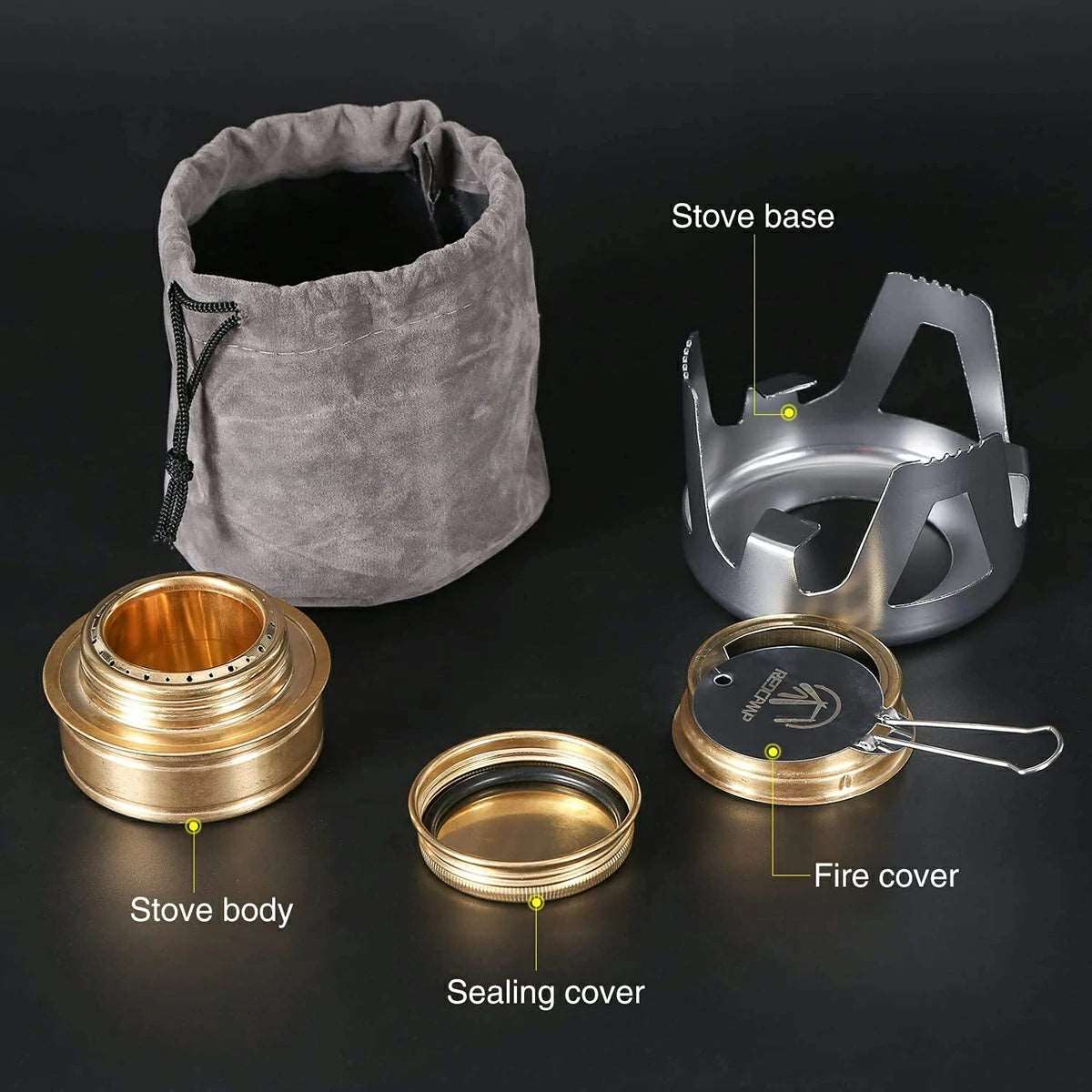 Mini Alcohol Stove with Aluminium Stand for Backpacking