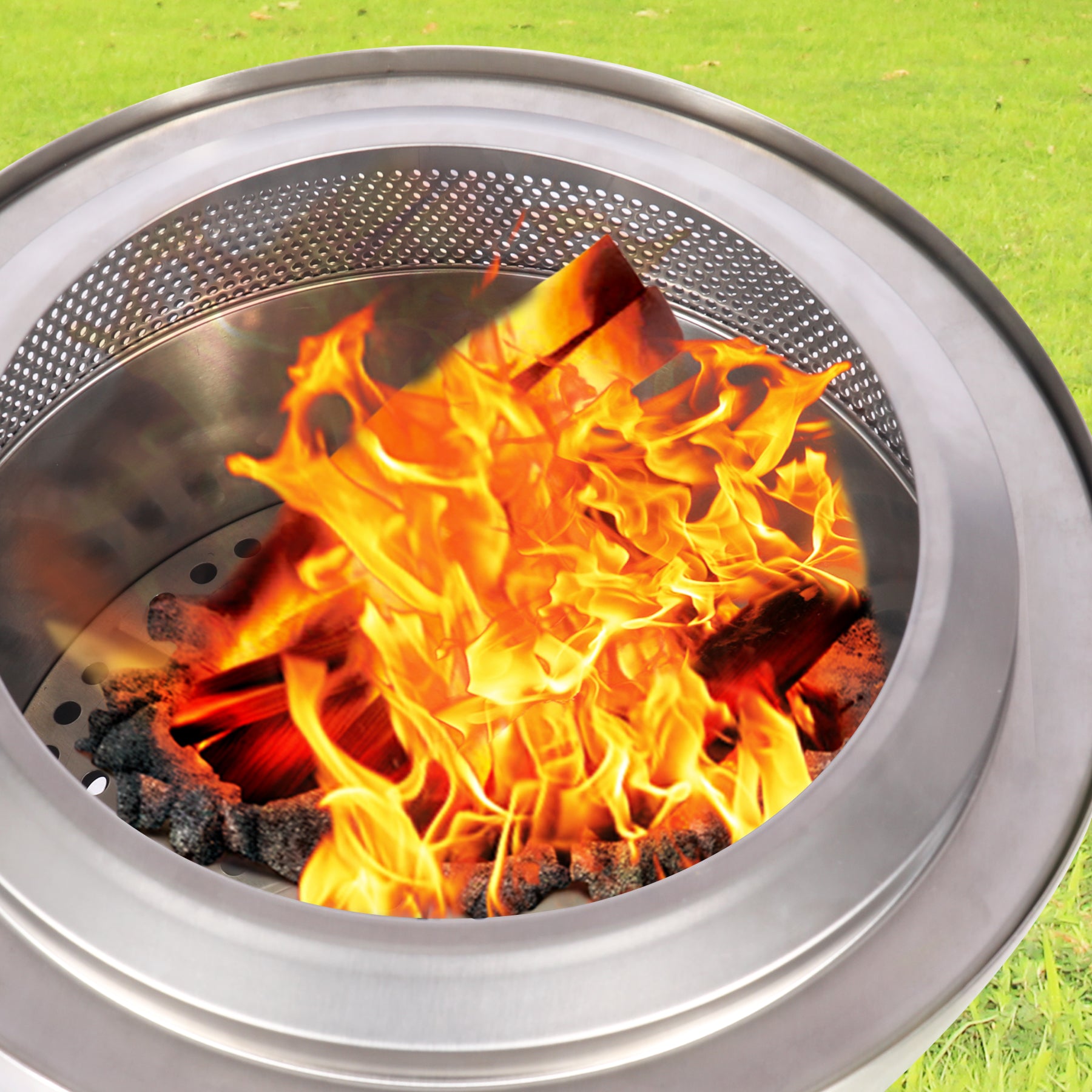 REDCAMP Portable Smokeless Fire Pit with Grill