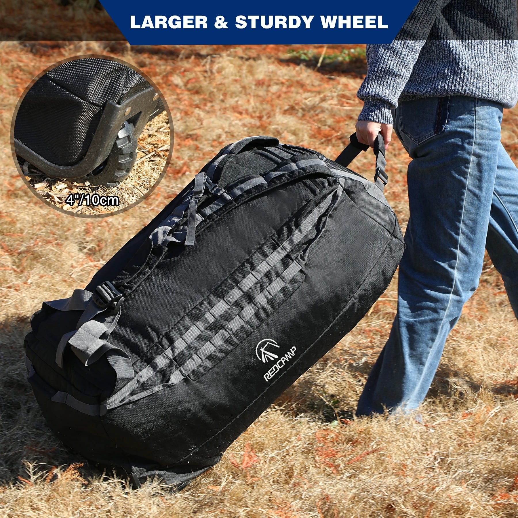 Duffle bag with wheels and backpack straps best sale