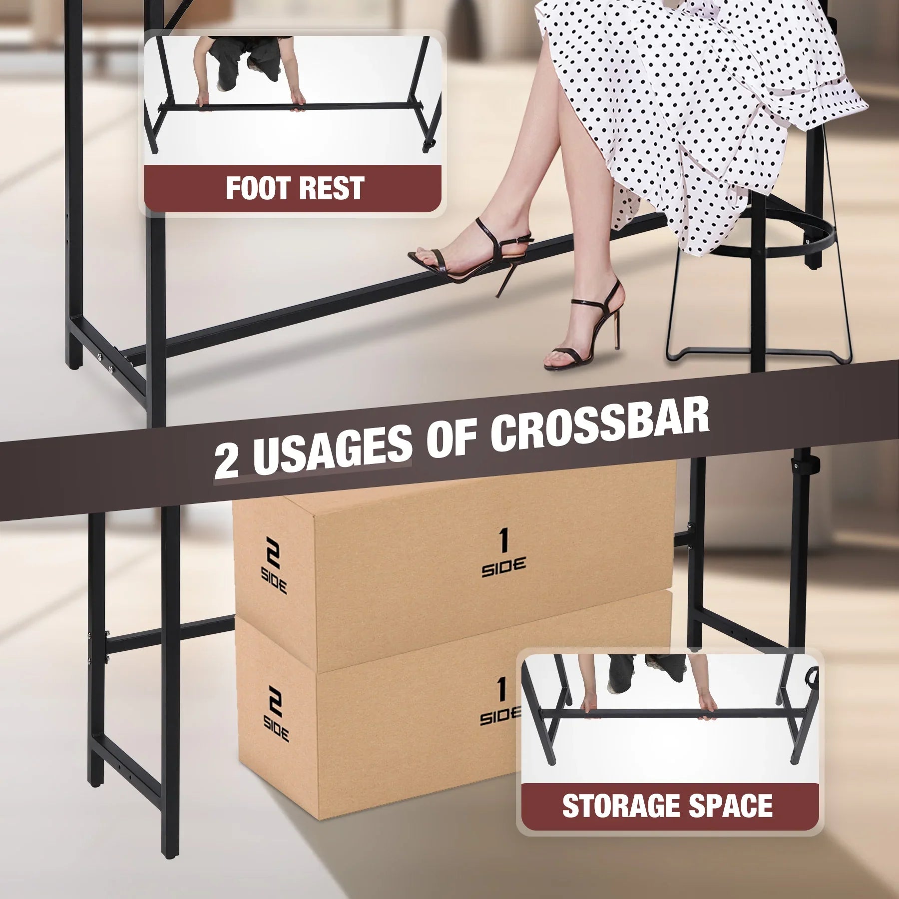 Folding Paito Bar Height Hot Tub Table with Waterproof Mesh Top