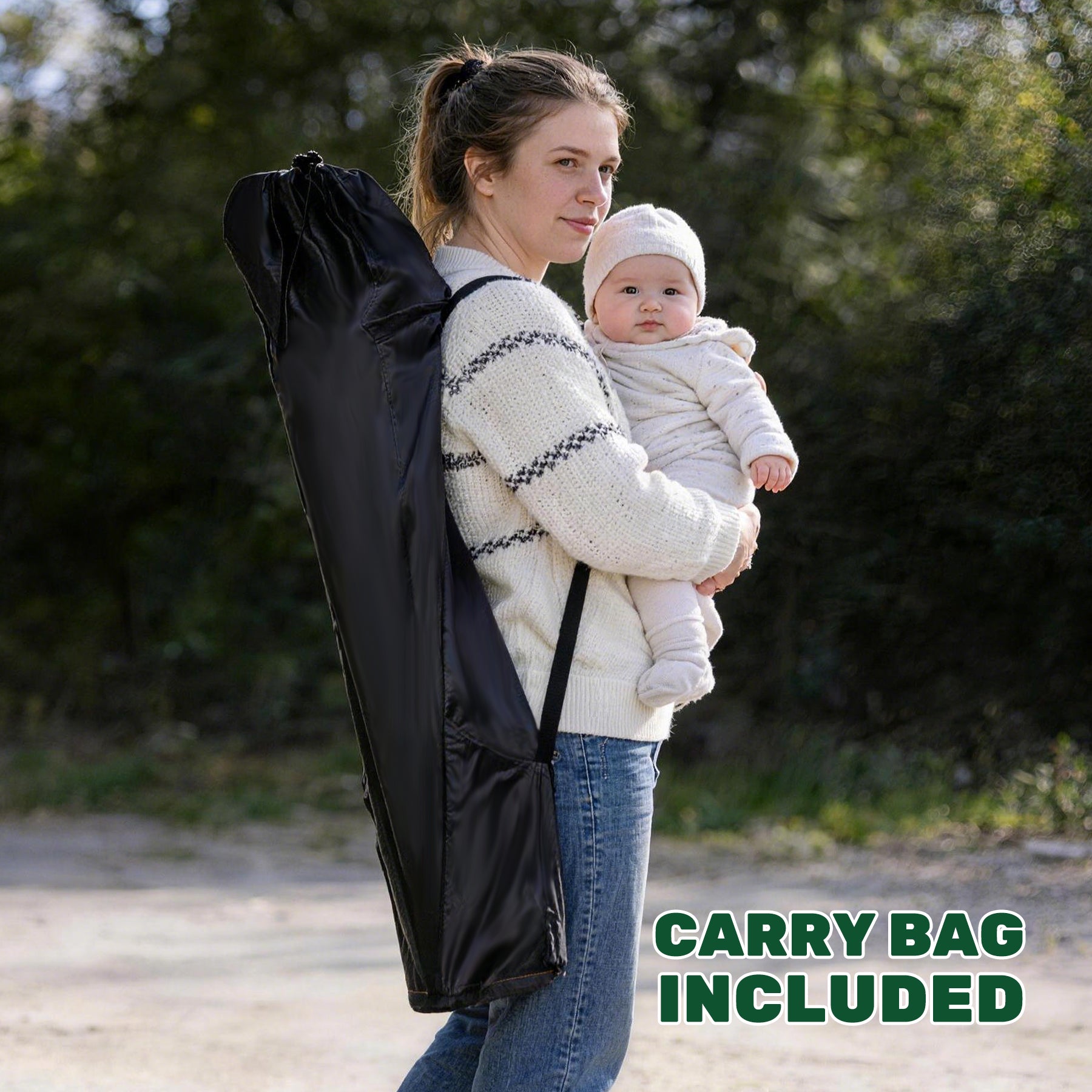 Portable High Chair for Babies and Toddlers, Camping High Chair with Tray, Space Saver for Travel, Camping, Picnic, Indoor Use