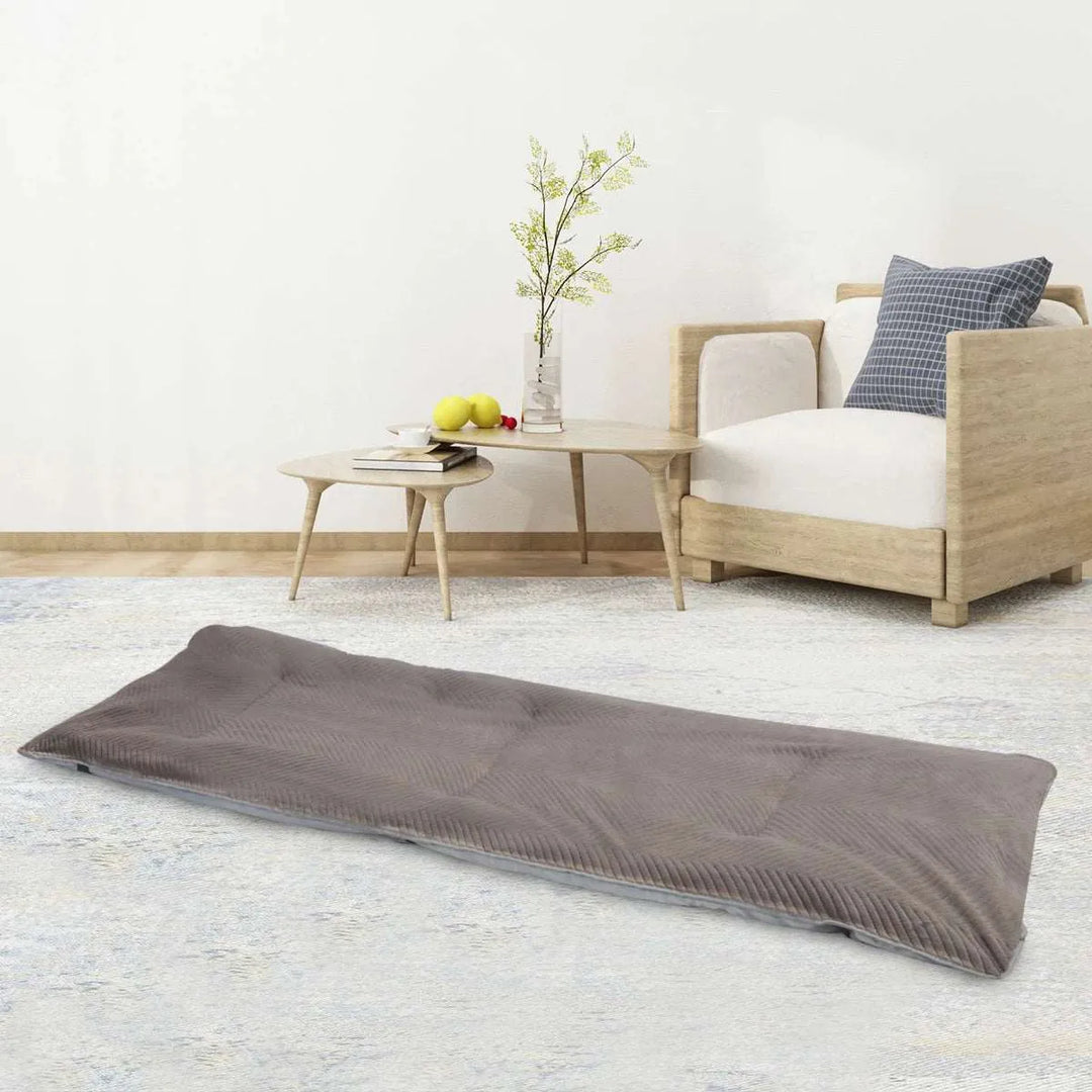Extra Thick Folding Cot Pad, Soft Rabbit Hair Velvet, Brown Gary - Redcamp