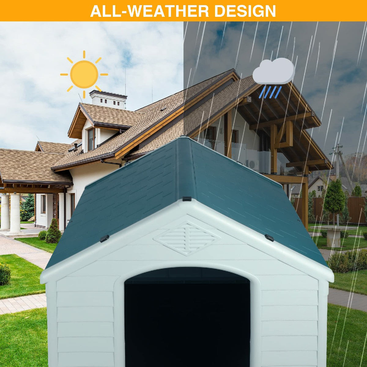 Weatherproof Insulated Plastic Dog House