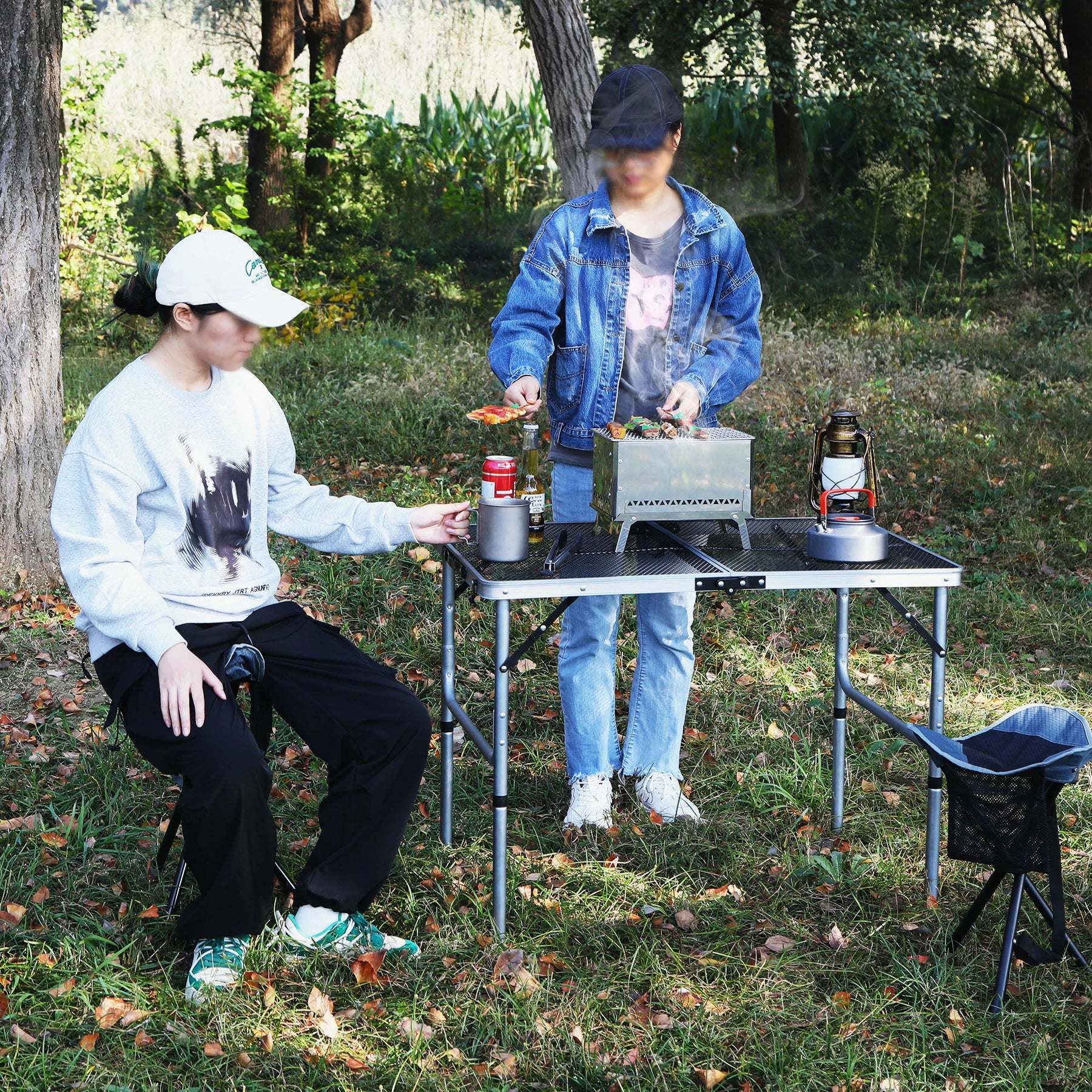 REDCAMP Folding Portable Grill Table for Outside