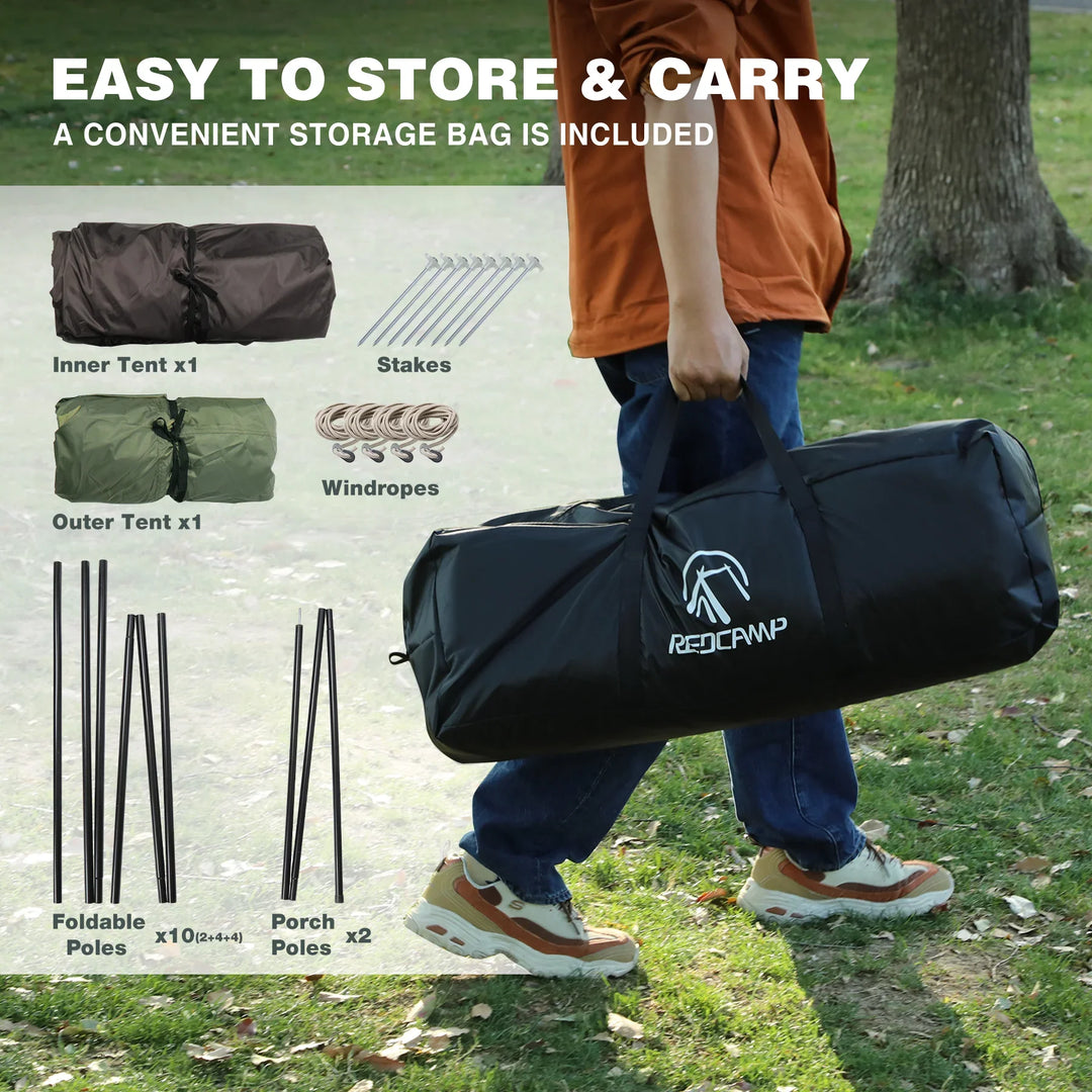 Large 6/8 Person Family Tent with Rainfly & Windproof