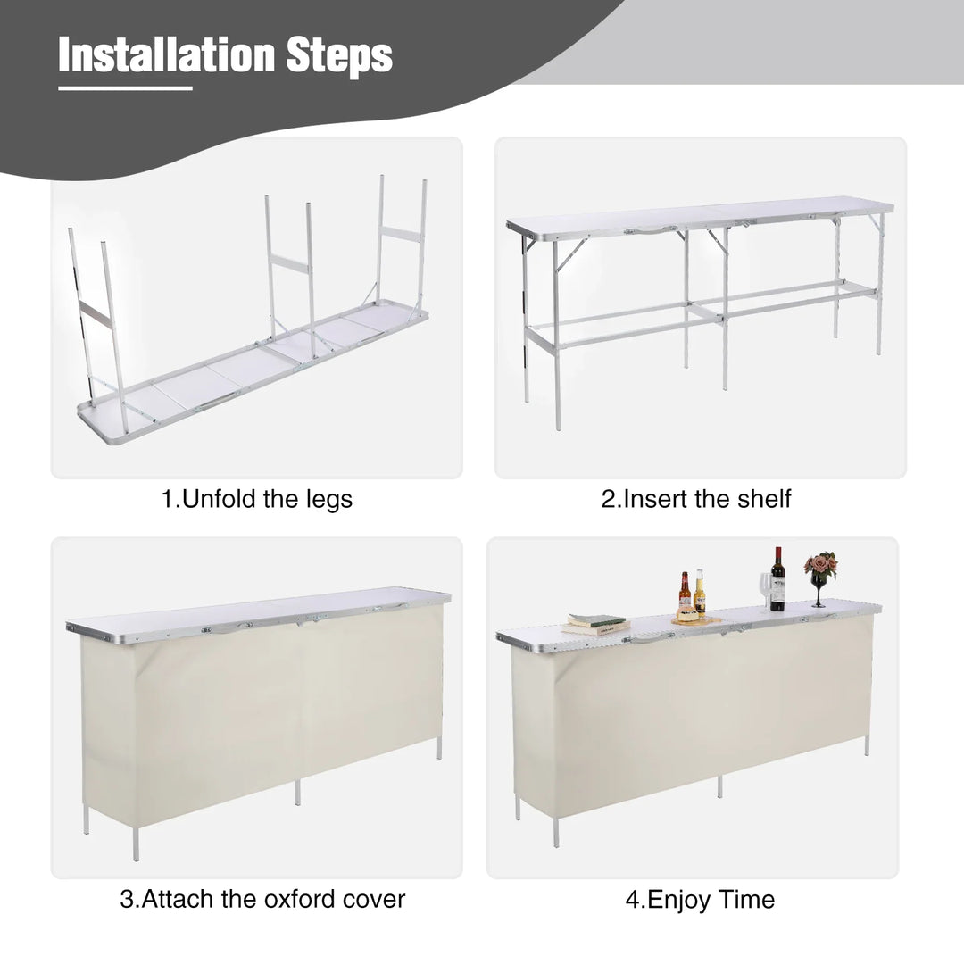 Table de bar portable pour événements avec double couche 
