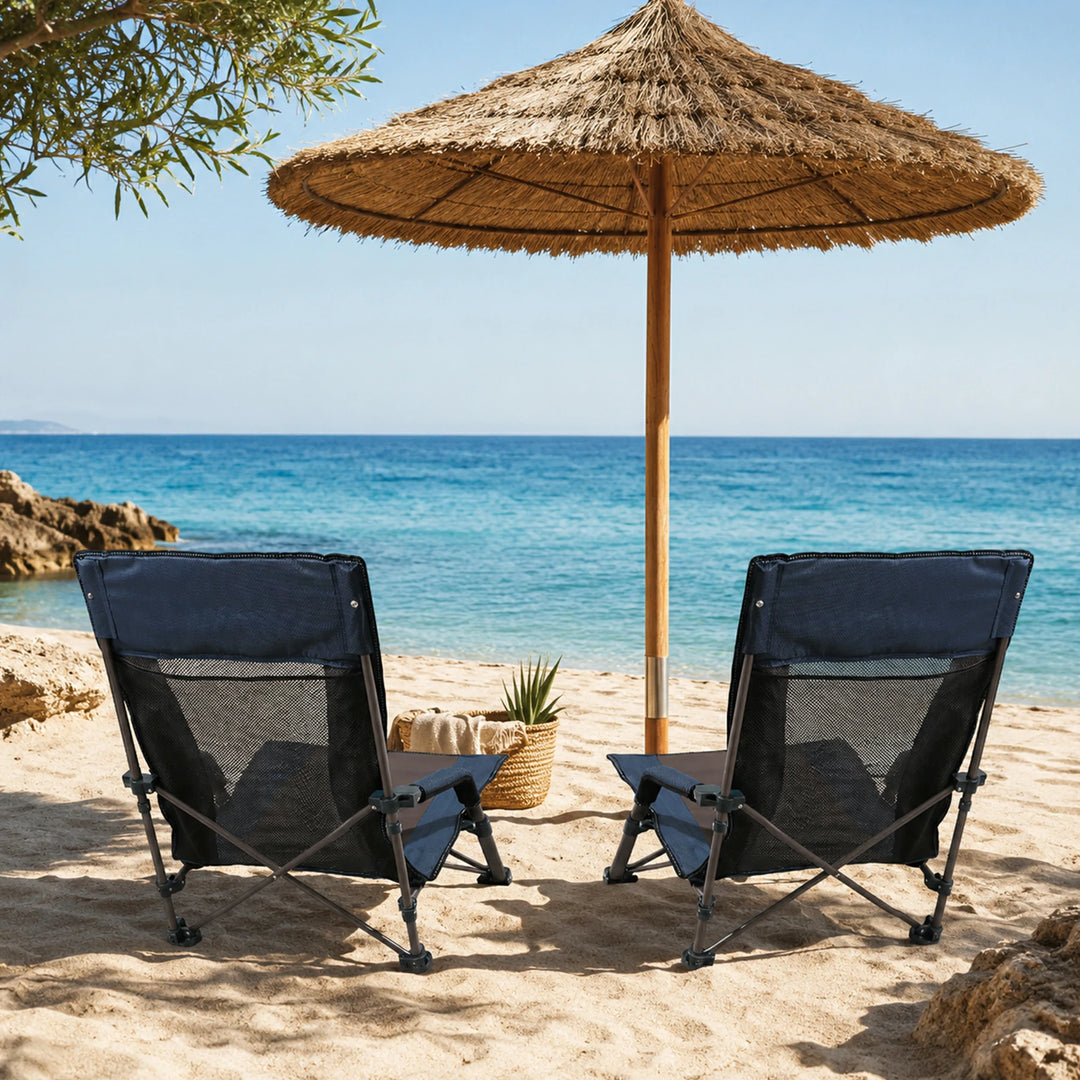 Low Beach Chair with High Back for Adults