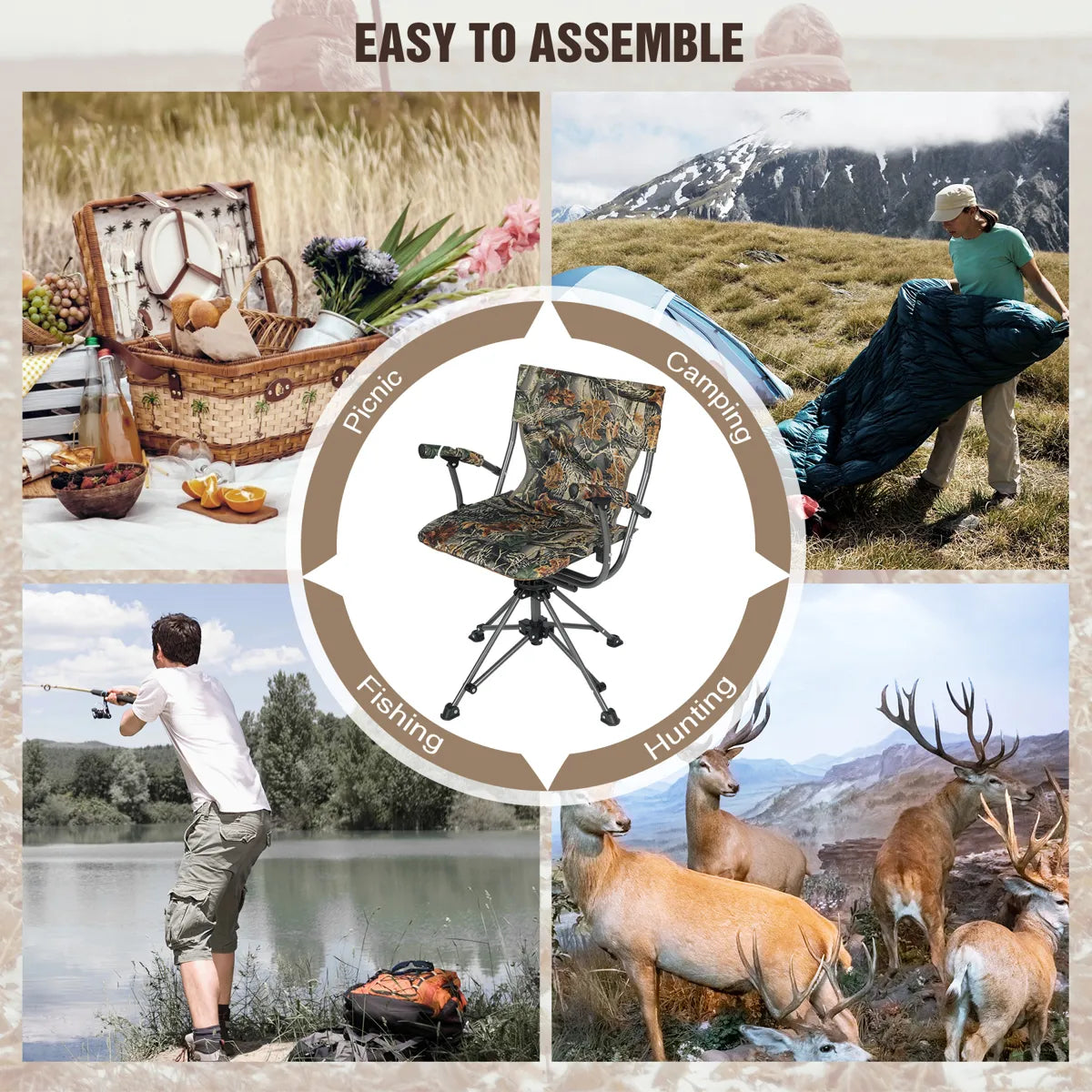 REDCAMP 360 Degree Swivel Hunting Chair for Blinds