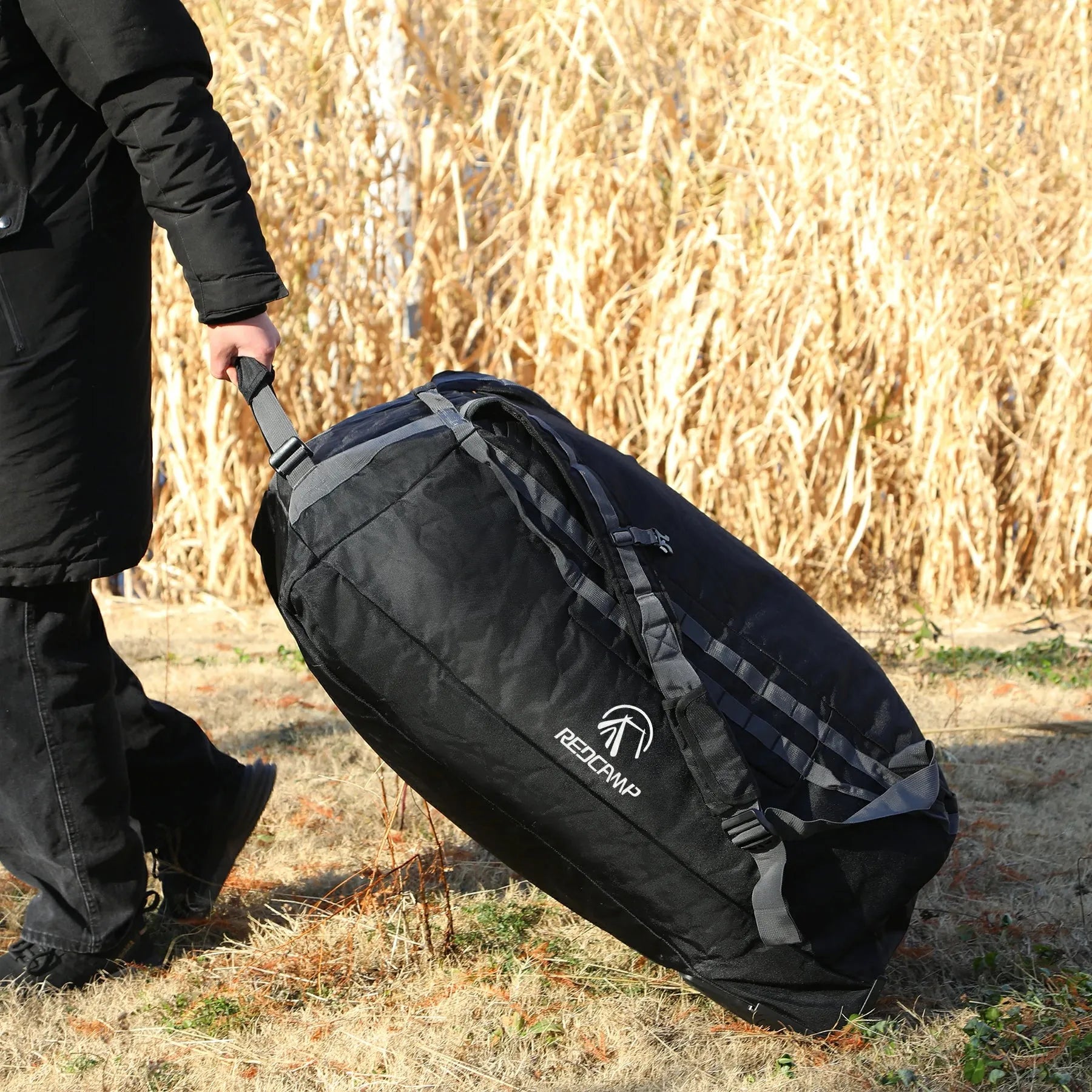 REDCAMP Foldable Duffle Bag with Wheels and Backpack Straps for Travel Redcamp