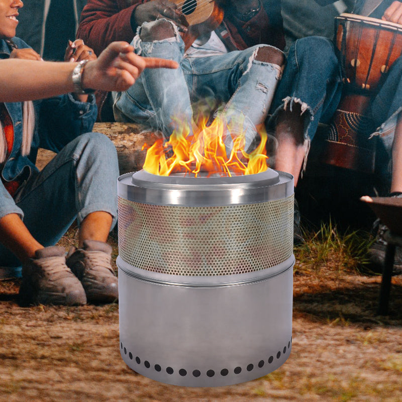 REDCAMP Portable Smokeless Fire Pit with Grill