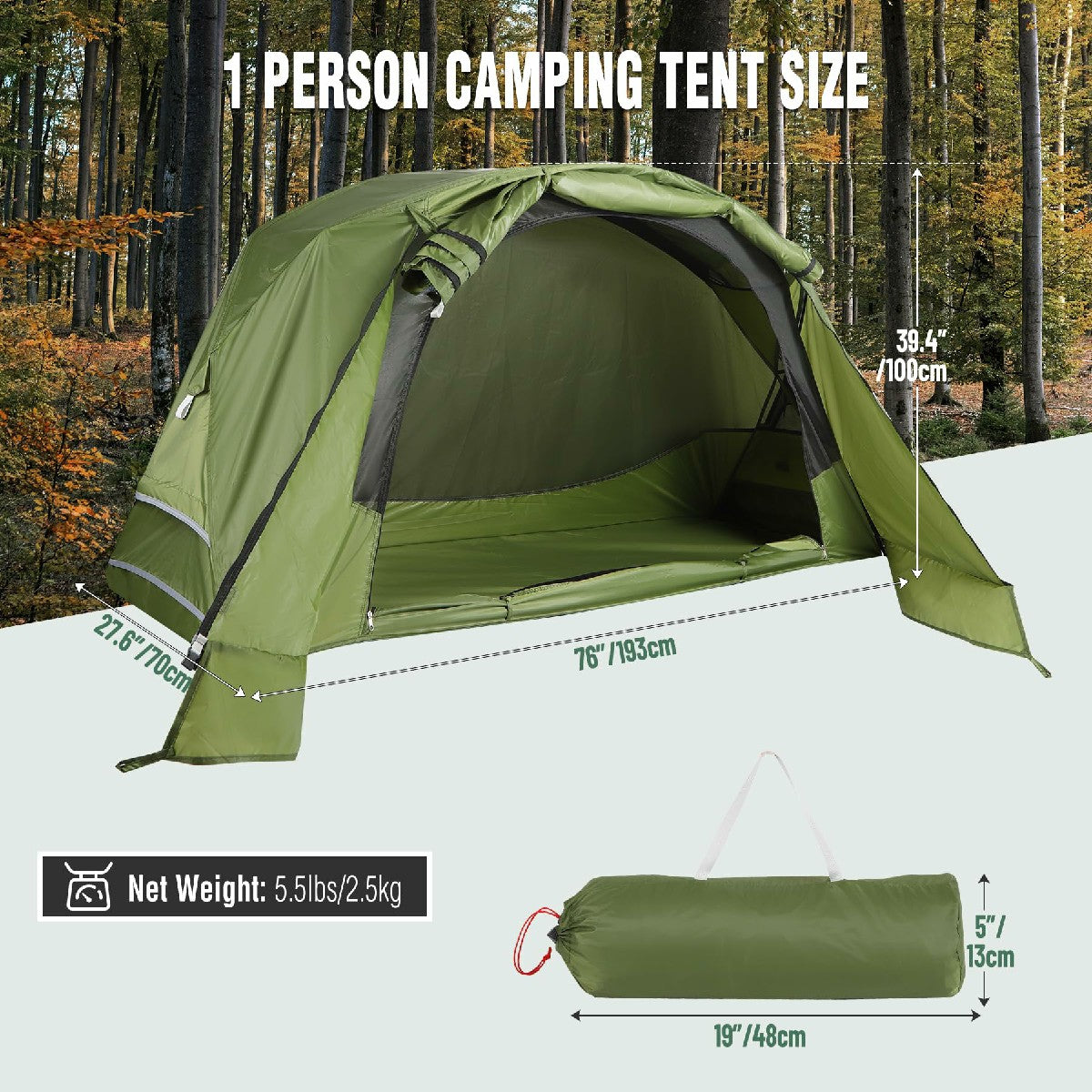 Folding Camping Tent cot for 1 Person