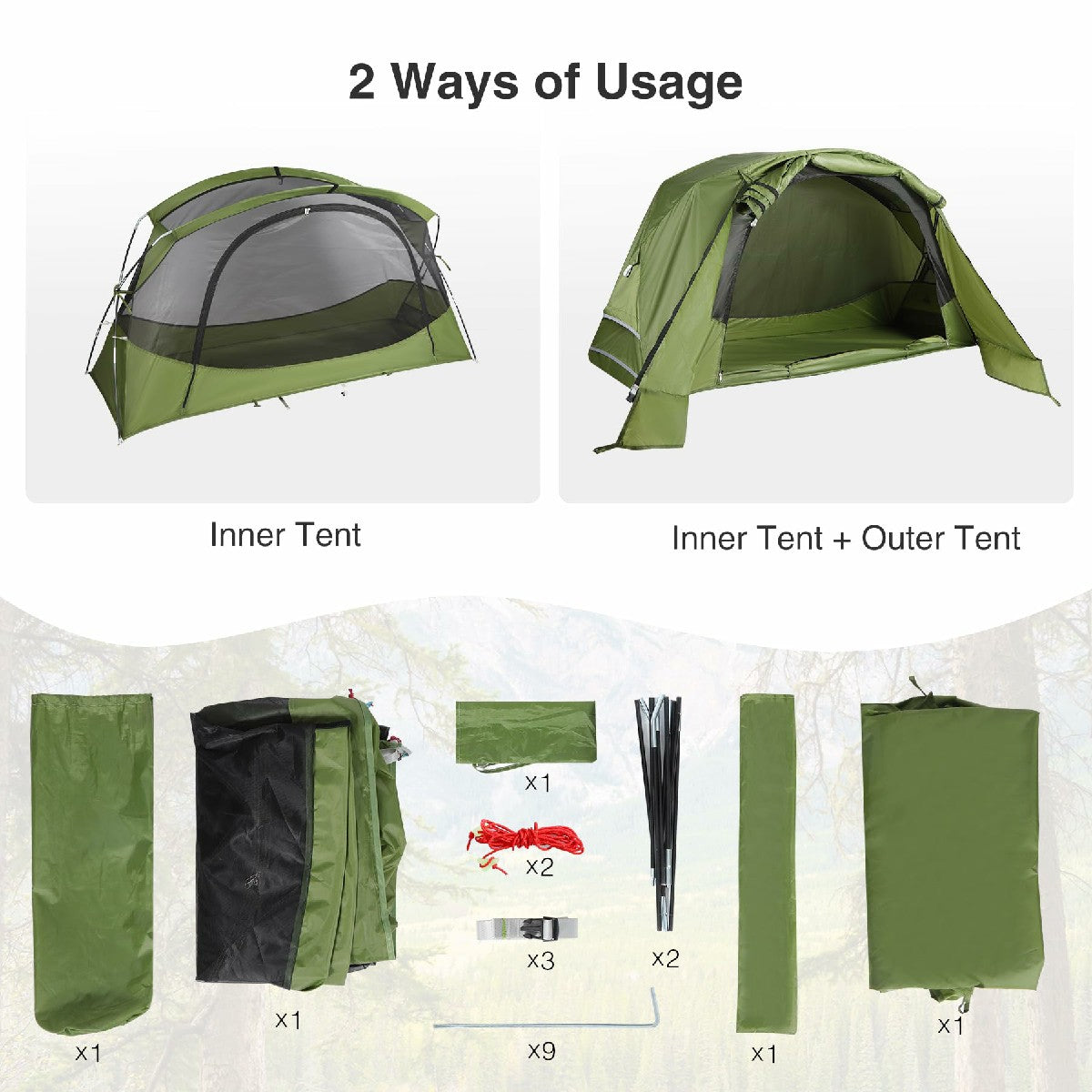 Folding Camping Tent cot for 1 Person